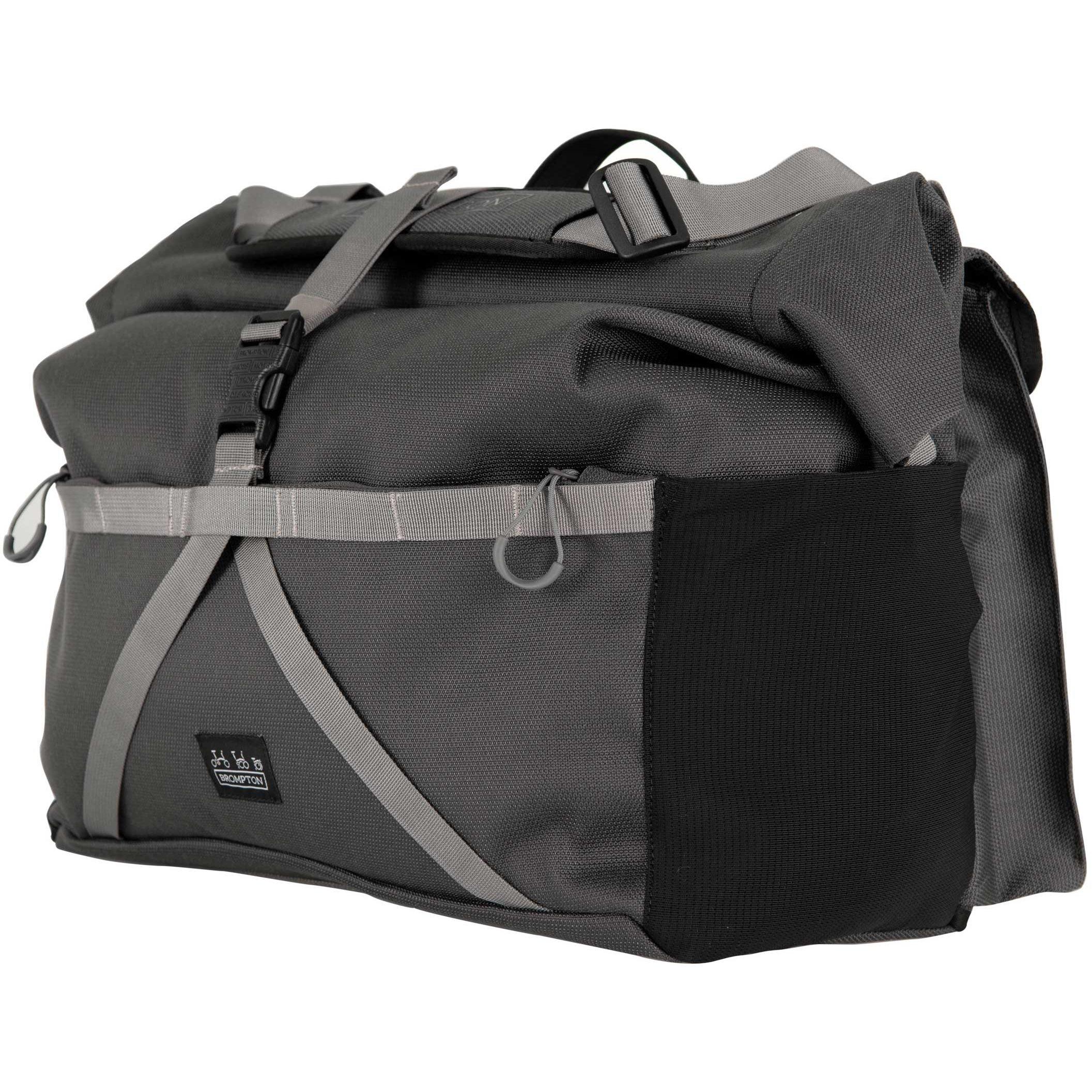 Dark Grey - Brompton - Borough Roll Top Bag with Frame - 2
