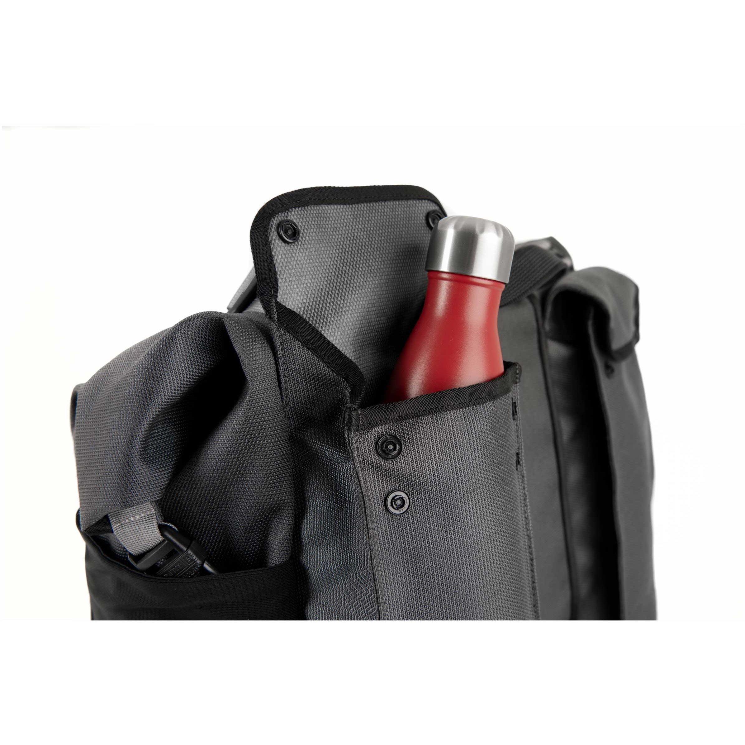 Dark Grey - Brompton - Borough Roll Top Bag with Frame - 4