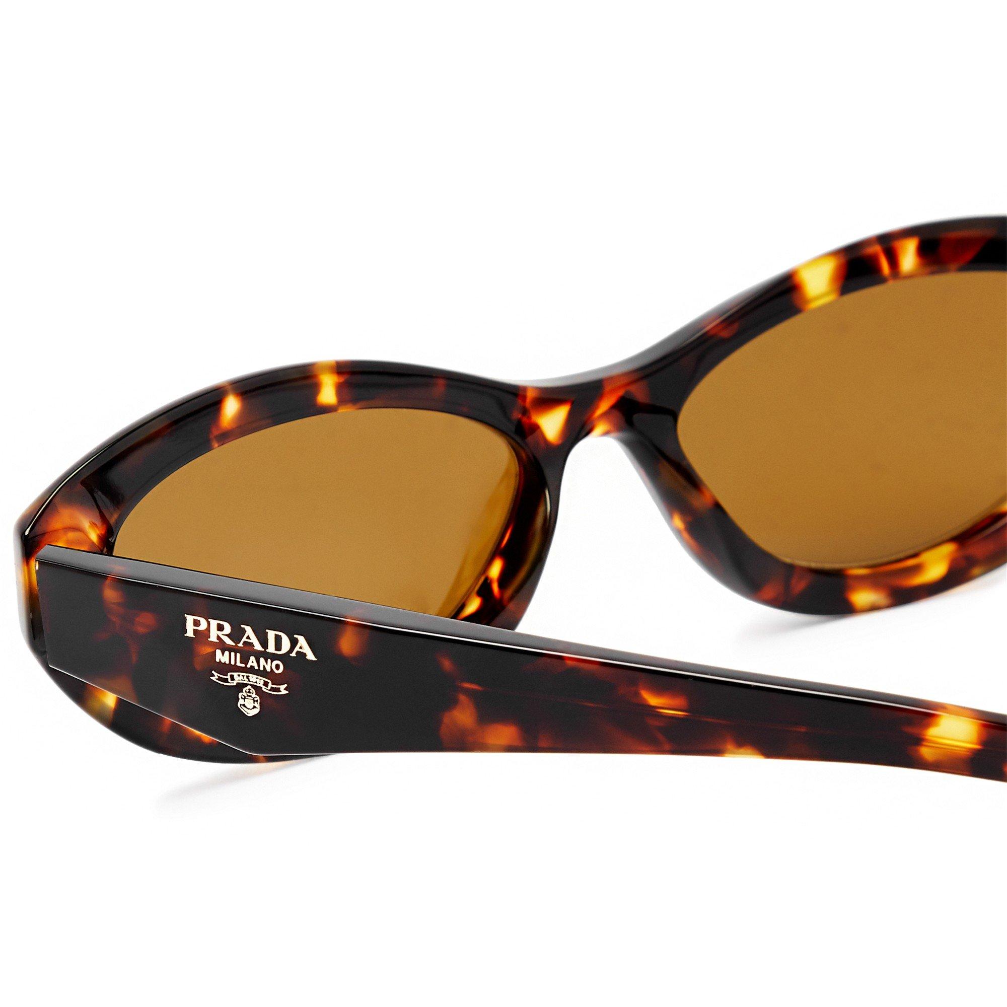 BROWN AND OTHER - Prada - Women's Acetate Oval Sunglasses - 3