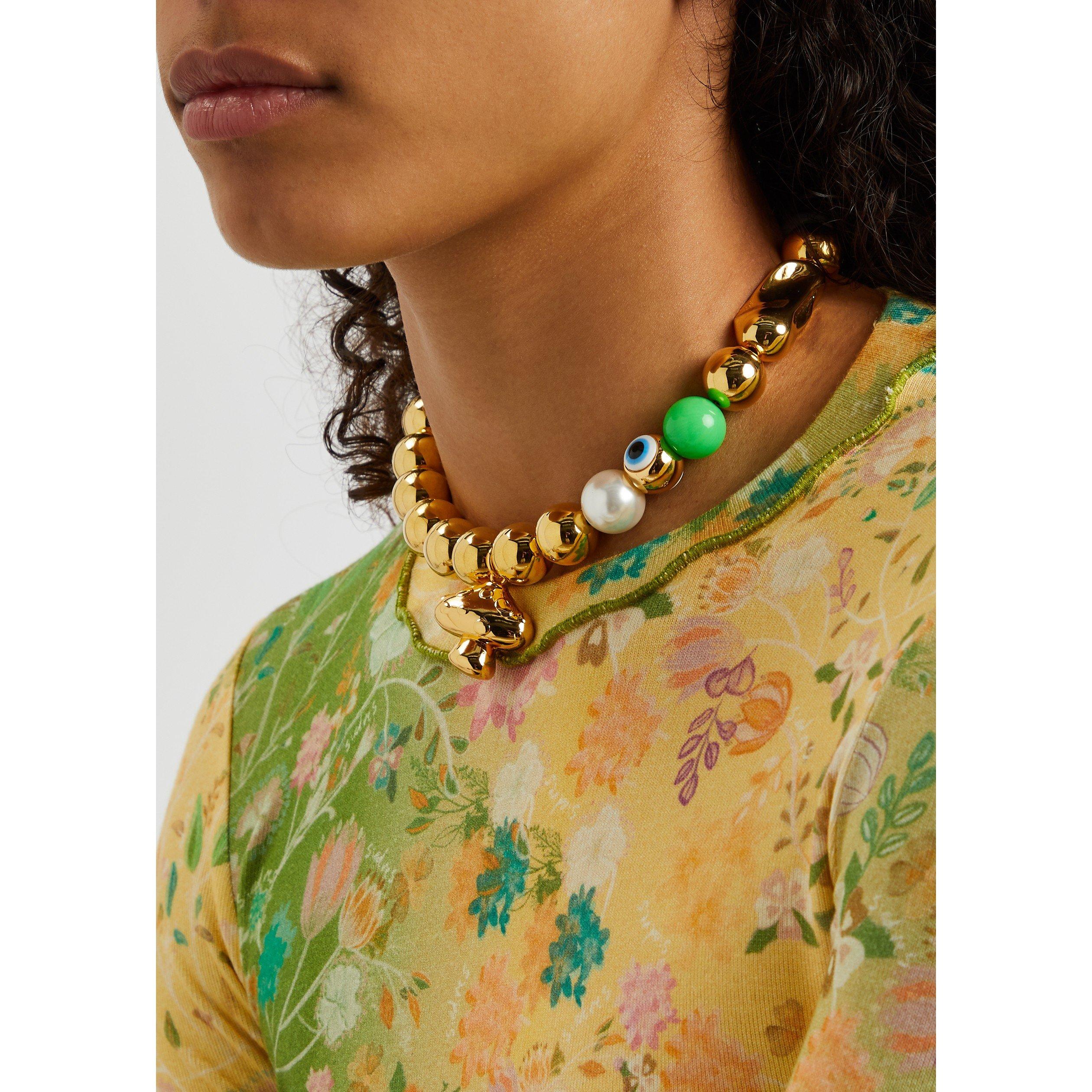 GOLD AND OTHER - Timeless Pearly - BEAD PEARL TOADSTOOL NECKLACE - 3