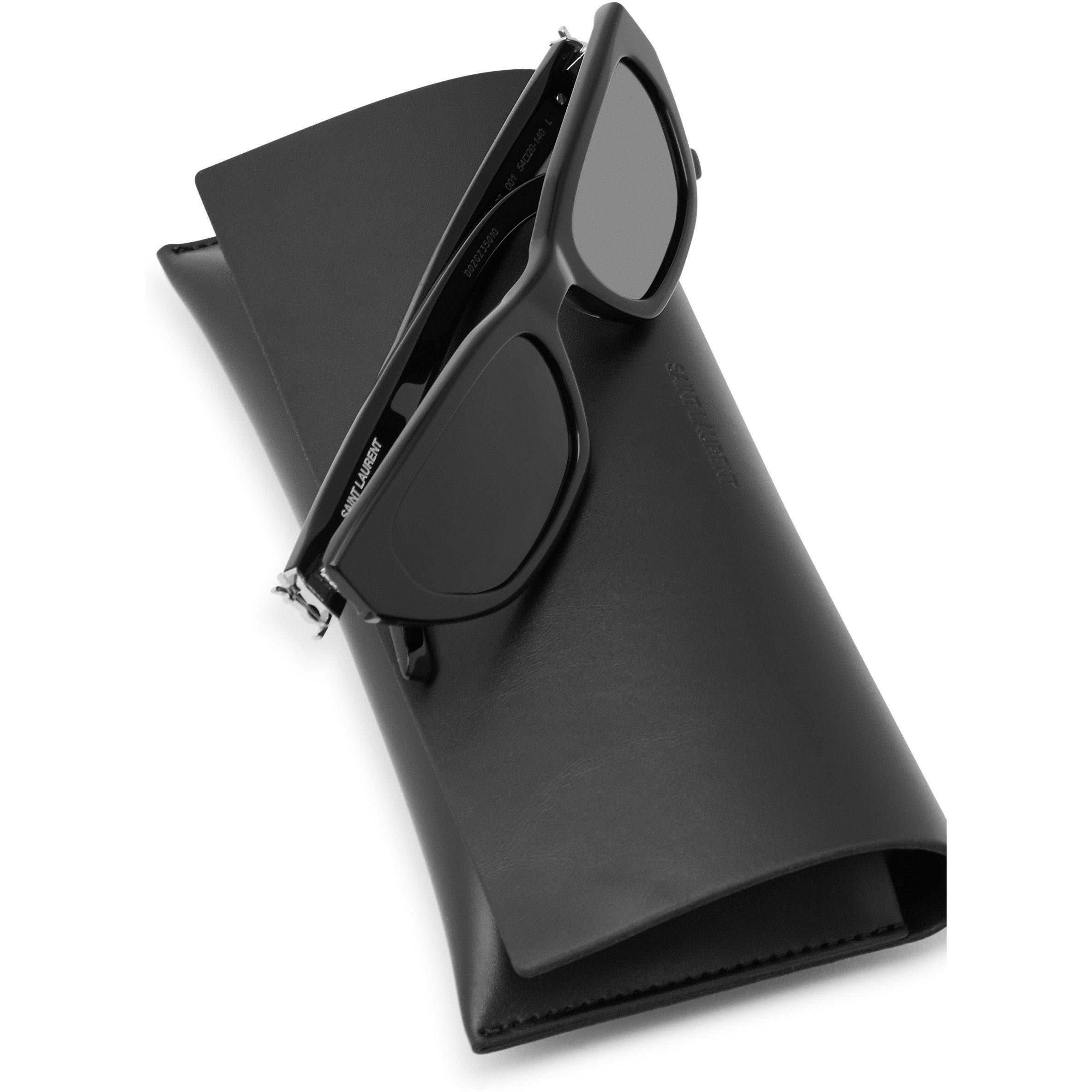 BLACK - Saint Laurent - Acetate Narrow Cat Eye Sunglasses - 4