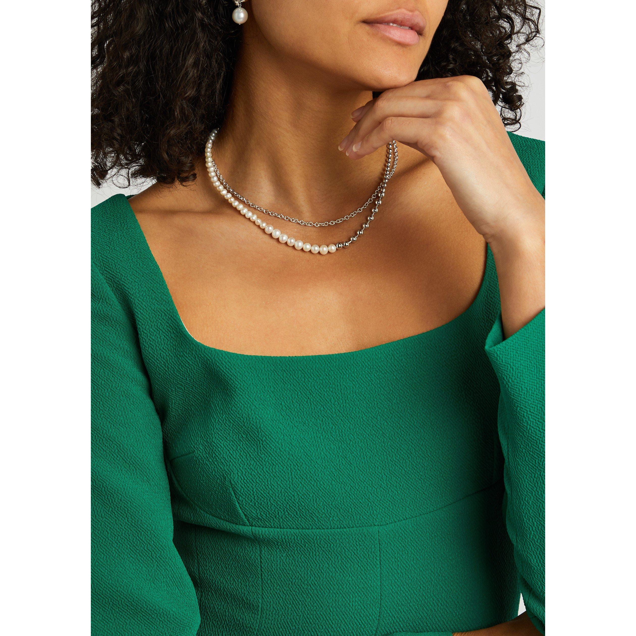 SILVER AND OTHE - Completedworks - P126 PEARL BEAD NECKLACE - 3