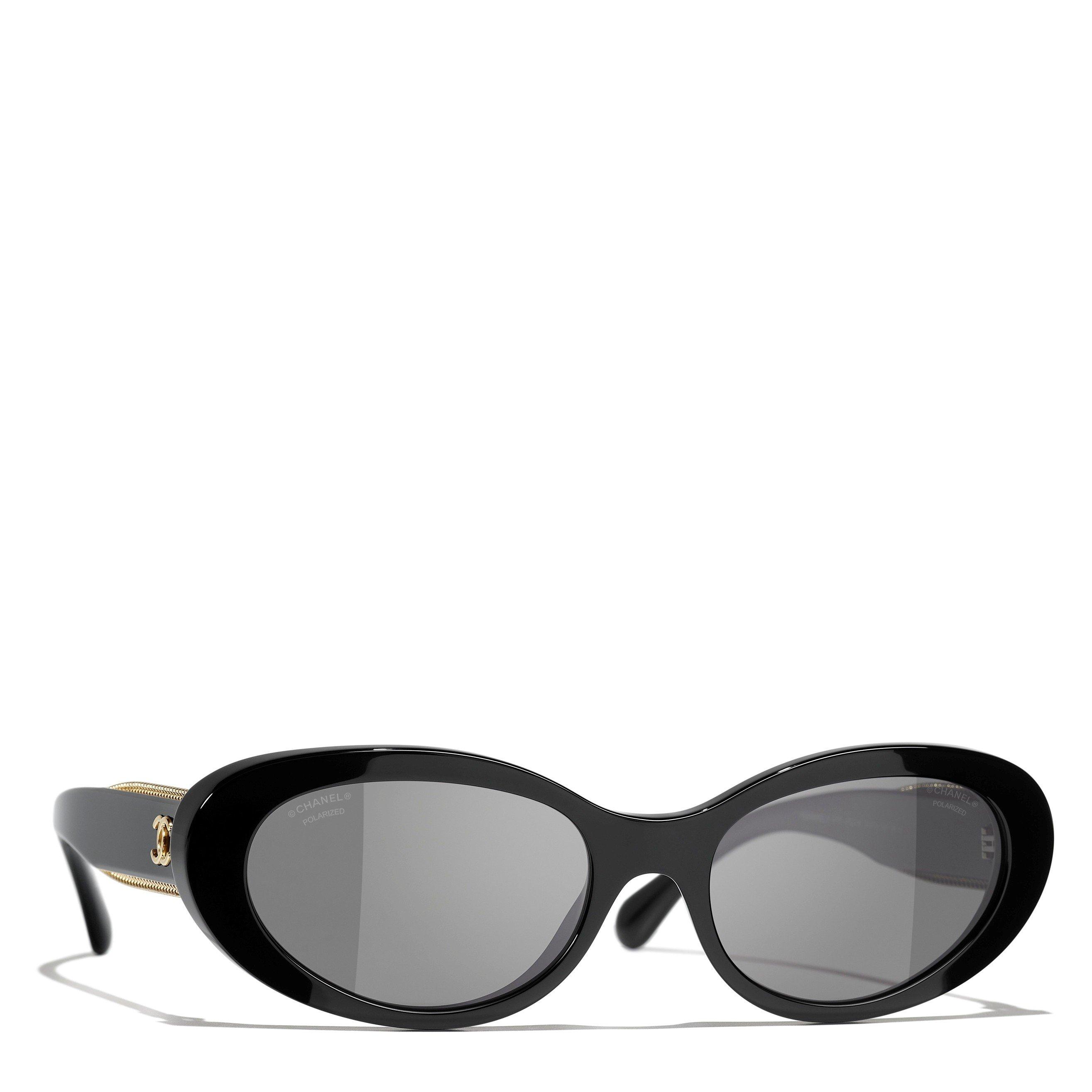 BLACK - CHANEL - CHANEL HAVANA OVAL ACETATE SG - 1