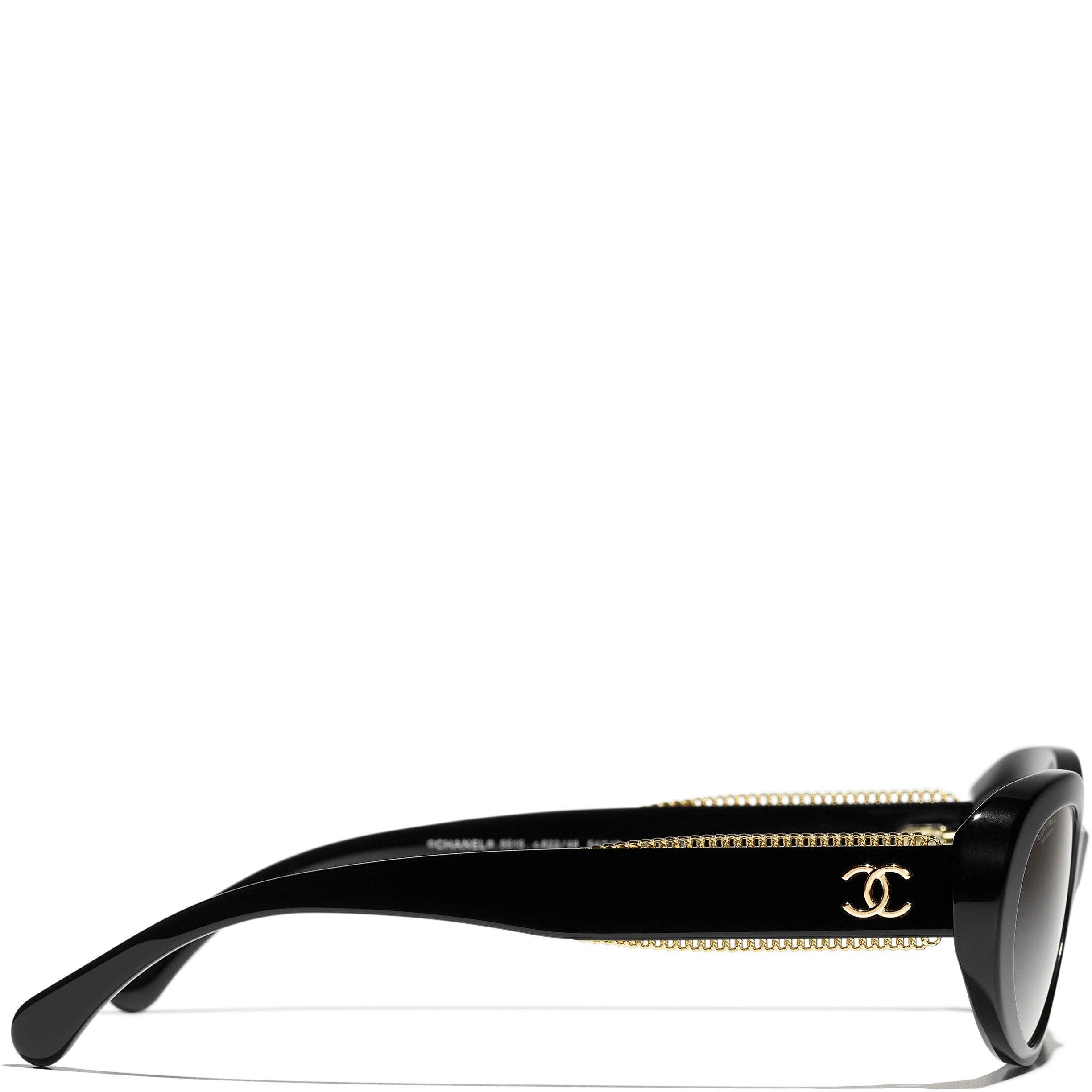 BLACK - CHANEL - CHANEL HAVANA OVAL ACETATE SG - 3