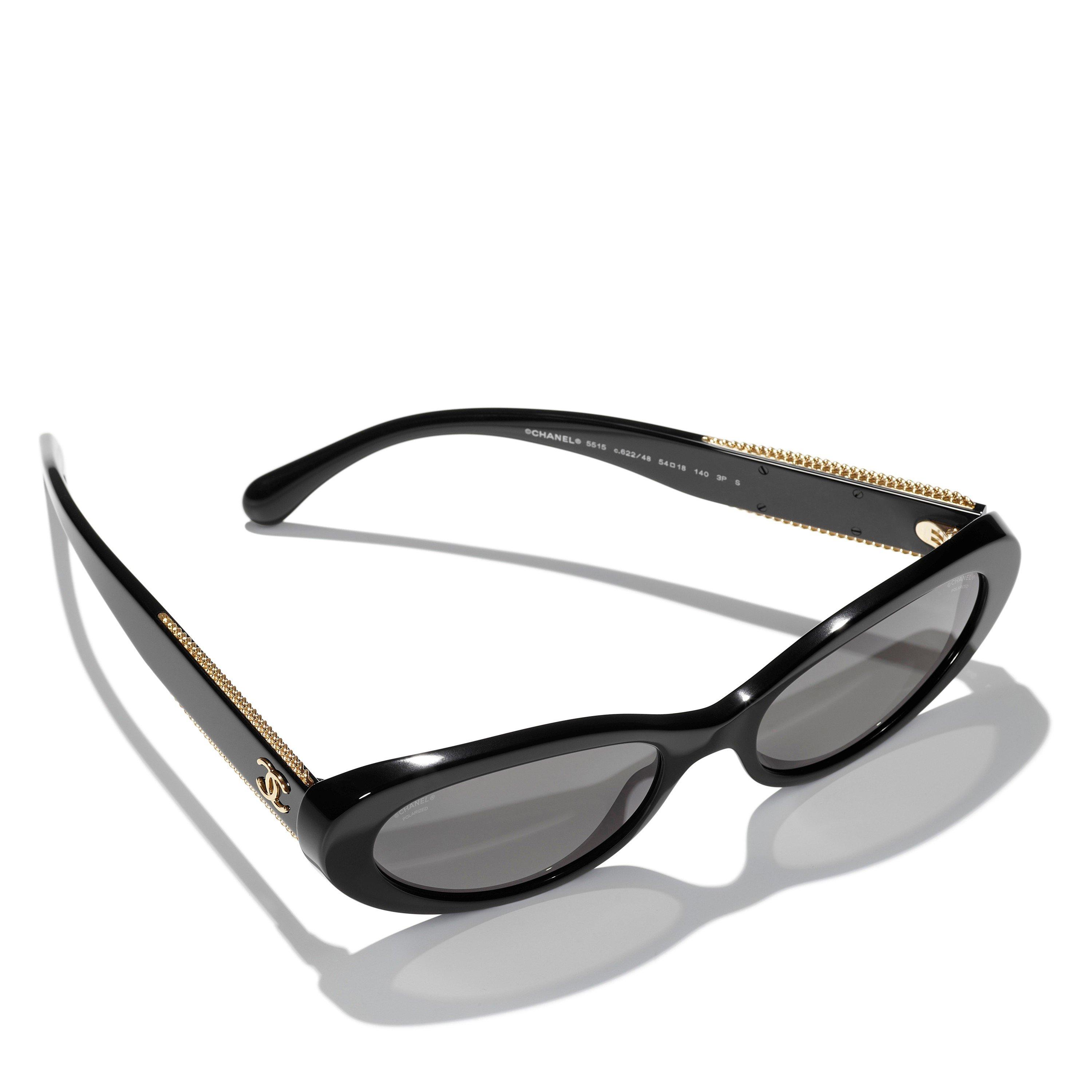 BLACK - CHANEL - CHANEL HAVANA OVAL ACETATE SG - 4
