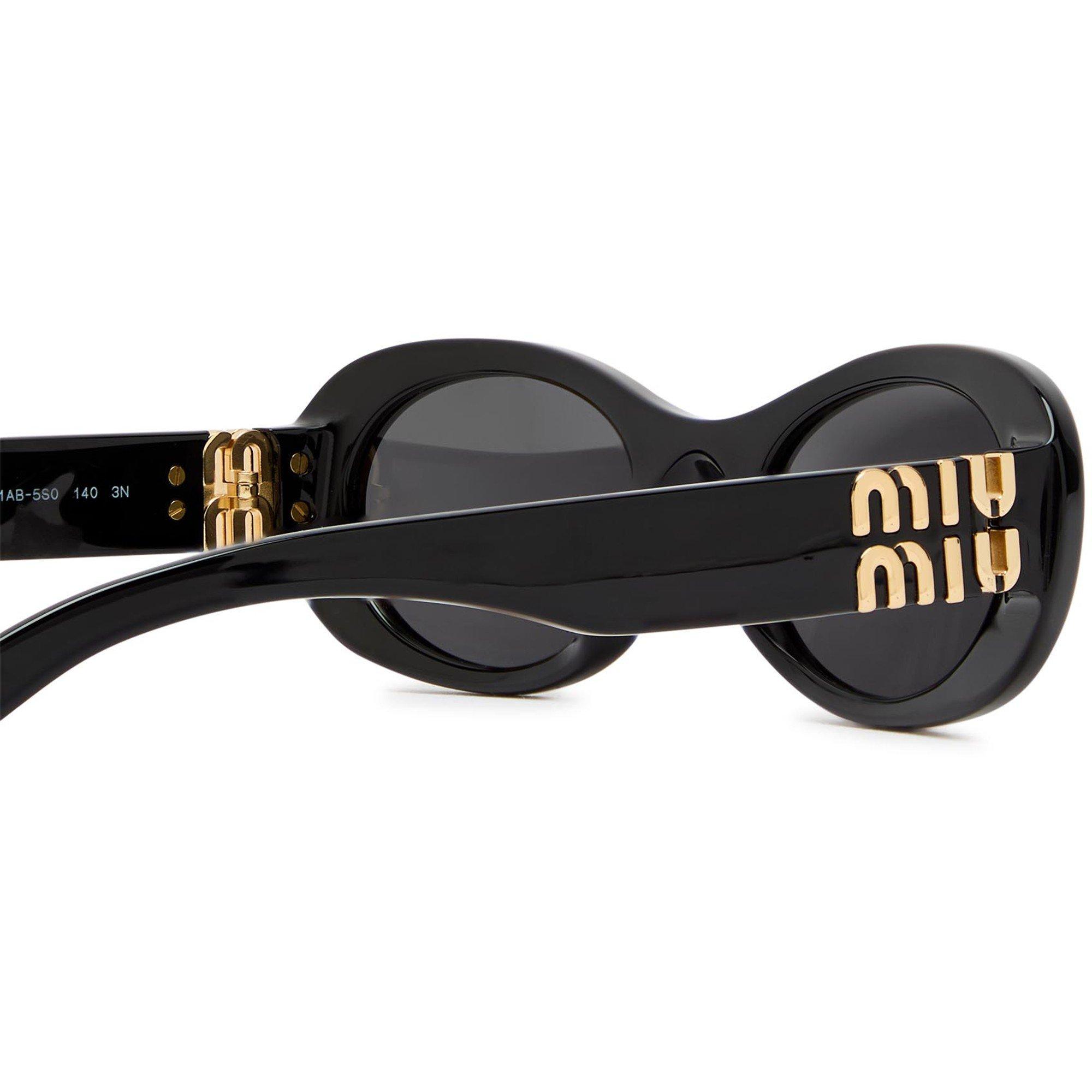 BLACK - Miu Miu - Women's Oval Sunglasses - 3