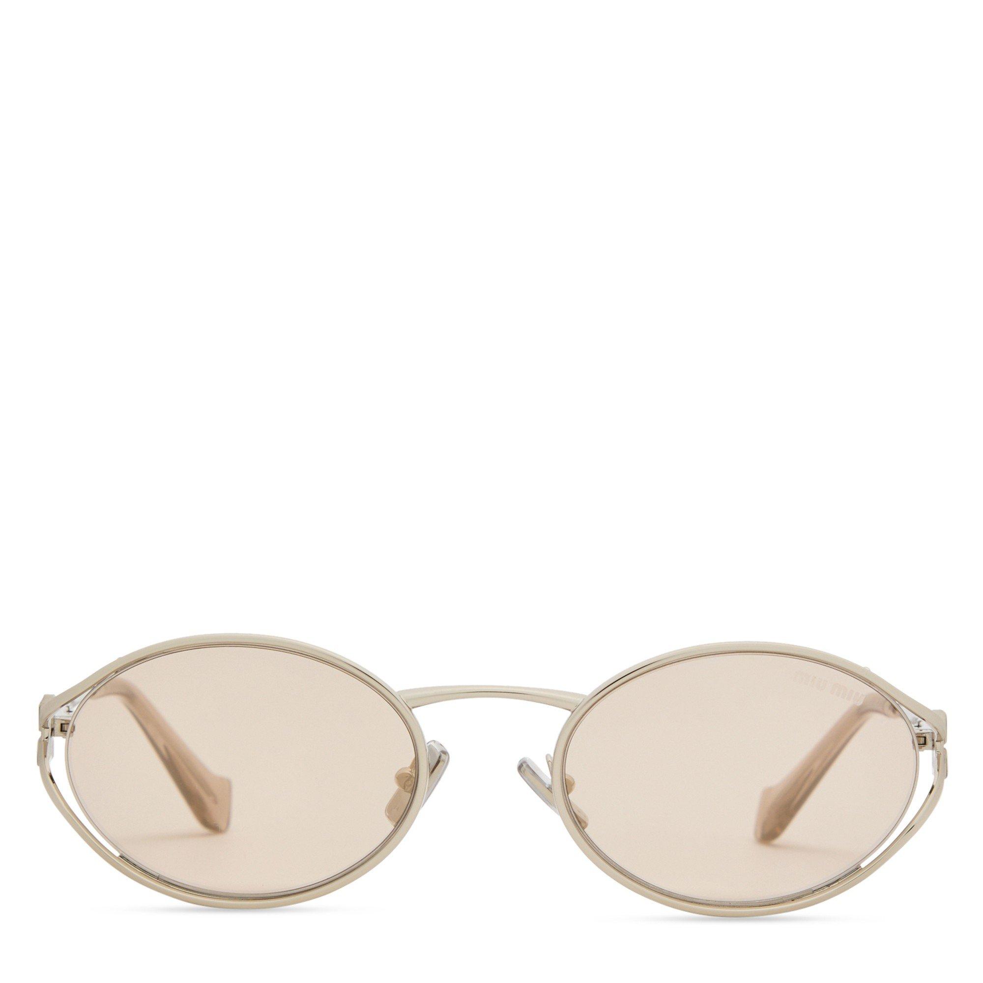 SILVER - Miu Miu - Women's Oval Sunglasses - 2