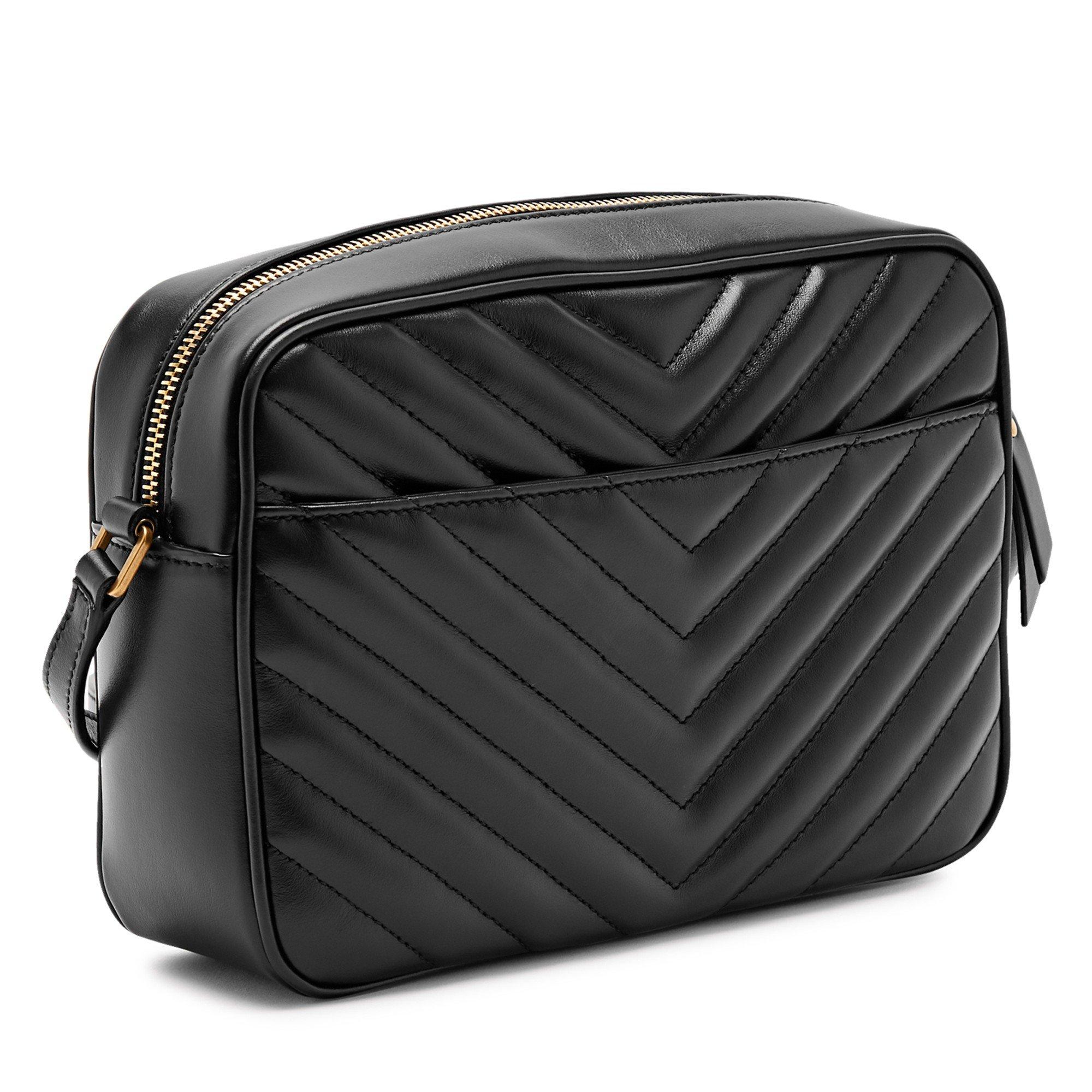 BLACK - Saint Laurent - LOU QUILTED CAMERA BAG GOLD HD - 2