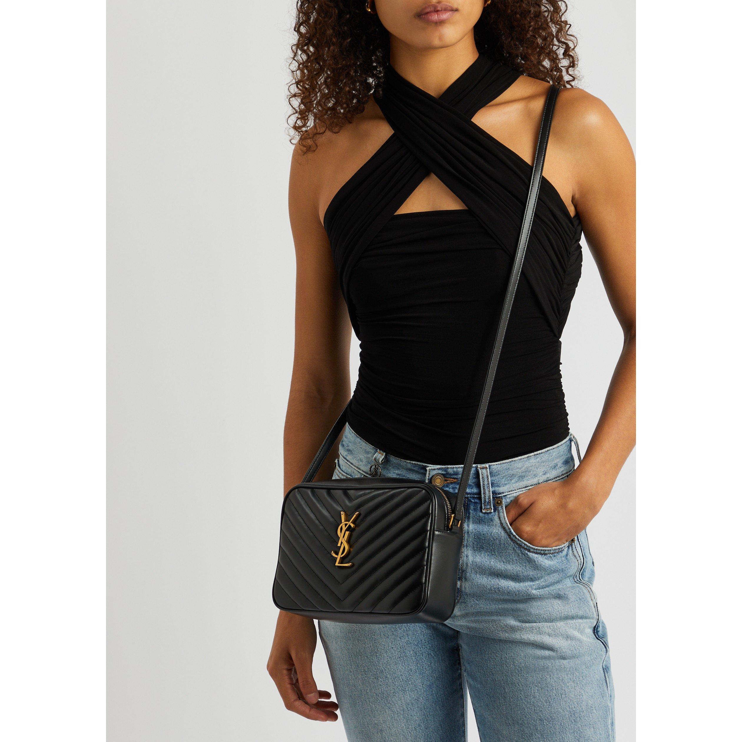BLACK - Saint Laurent - LOU QUILTED CAMERA BAG GOLD HD - 3
