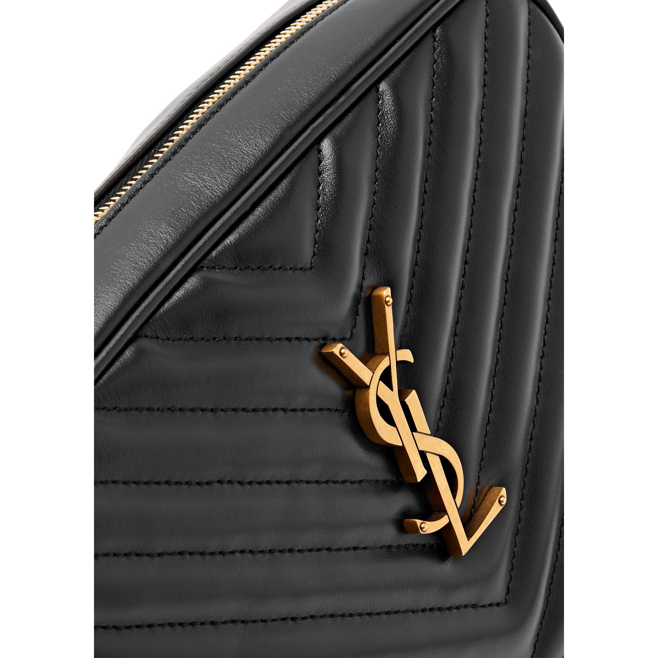 BLACK - Saint Laurent - LOU QUILTED CAMERA BAG GOLD HD - 4