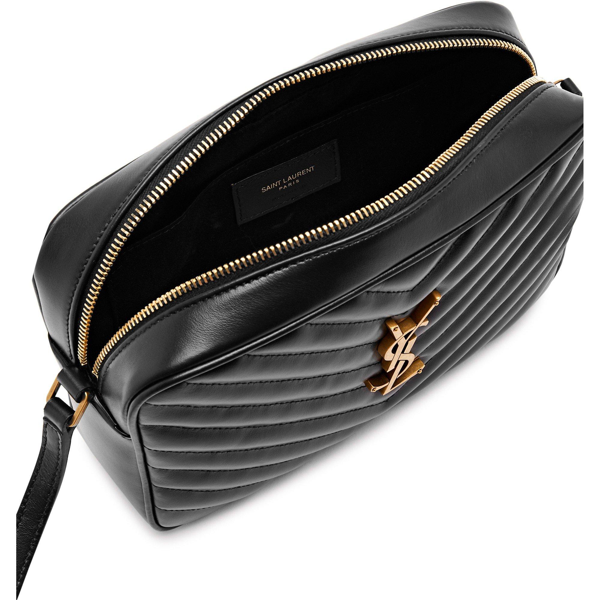 BLACK - Saint Laurent - LOU QUILTED CAMERA BAG GOLD HD - 5