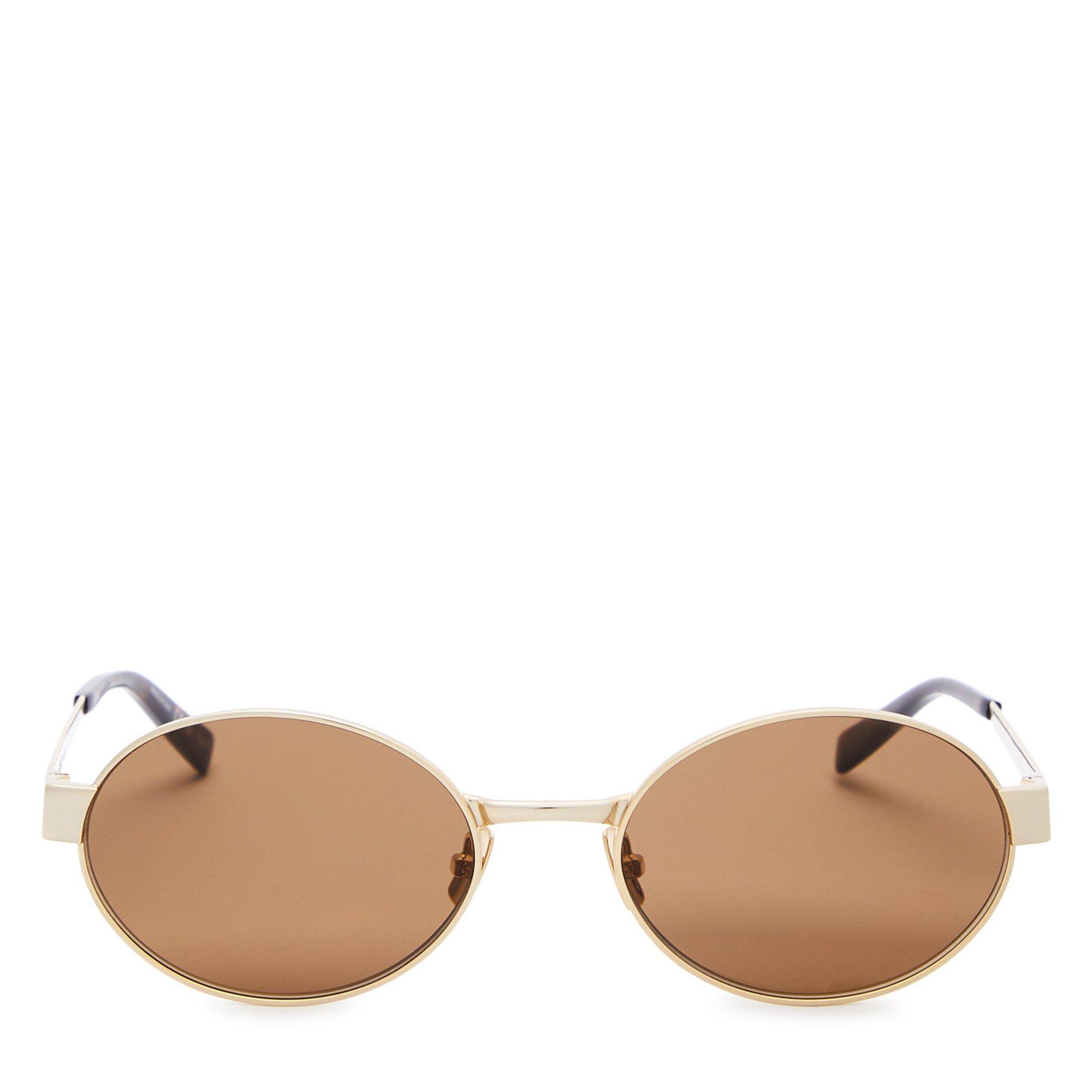 GOLD - Saint Laurent - Women's Oval Sunglasses - 2