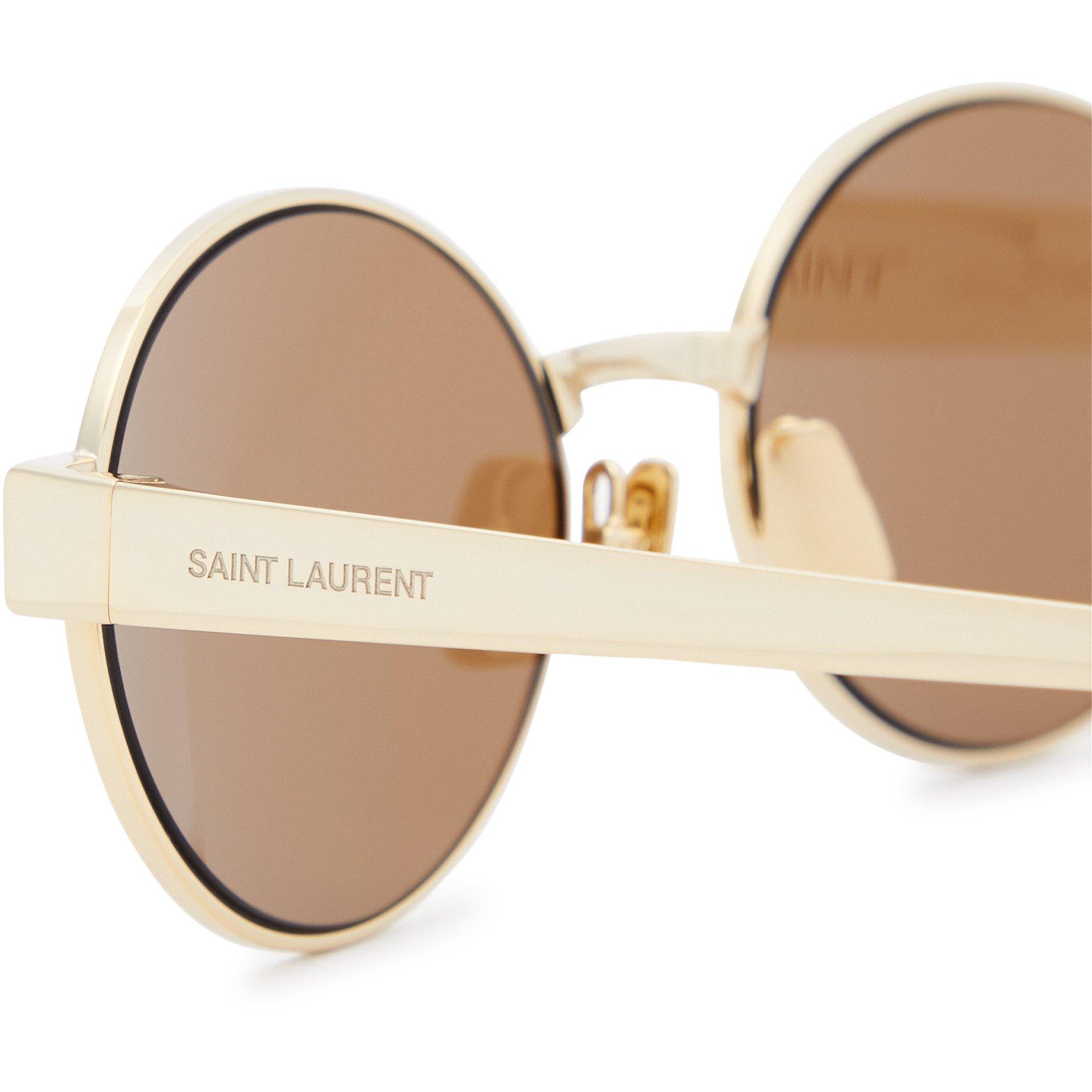 GOLD - Saint Laurent - Women's Oval Sunglasses - 3