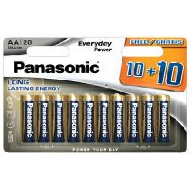 Noir - Panasonic - AA10+10 Batteries
