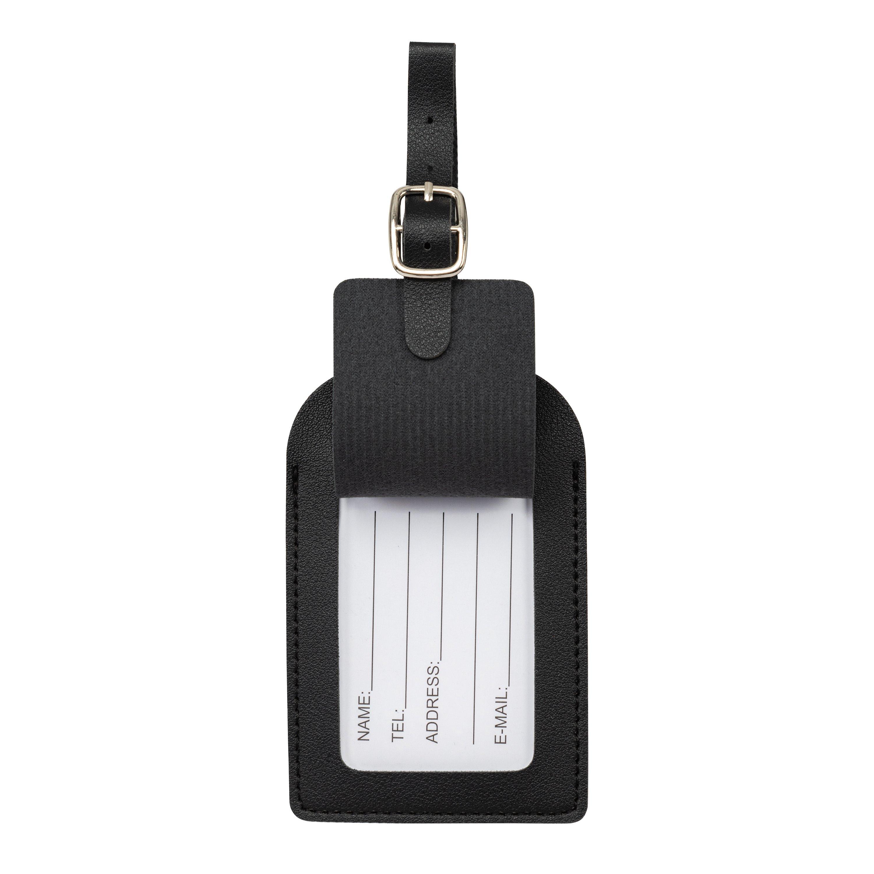 Zwart - Linea - PU Travel Tags  3pk - 2