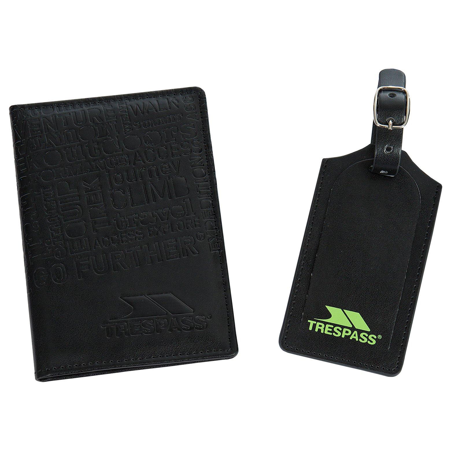 Trespass  Adult Wunderlust Travel Set Passport And Luggage Tag - Black
