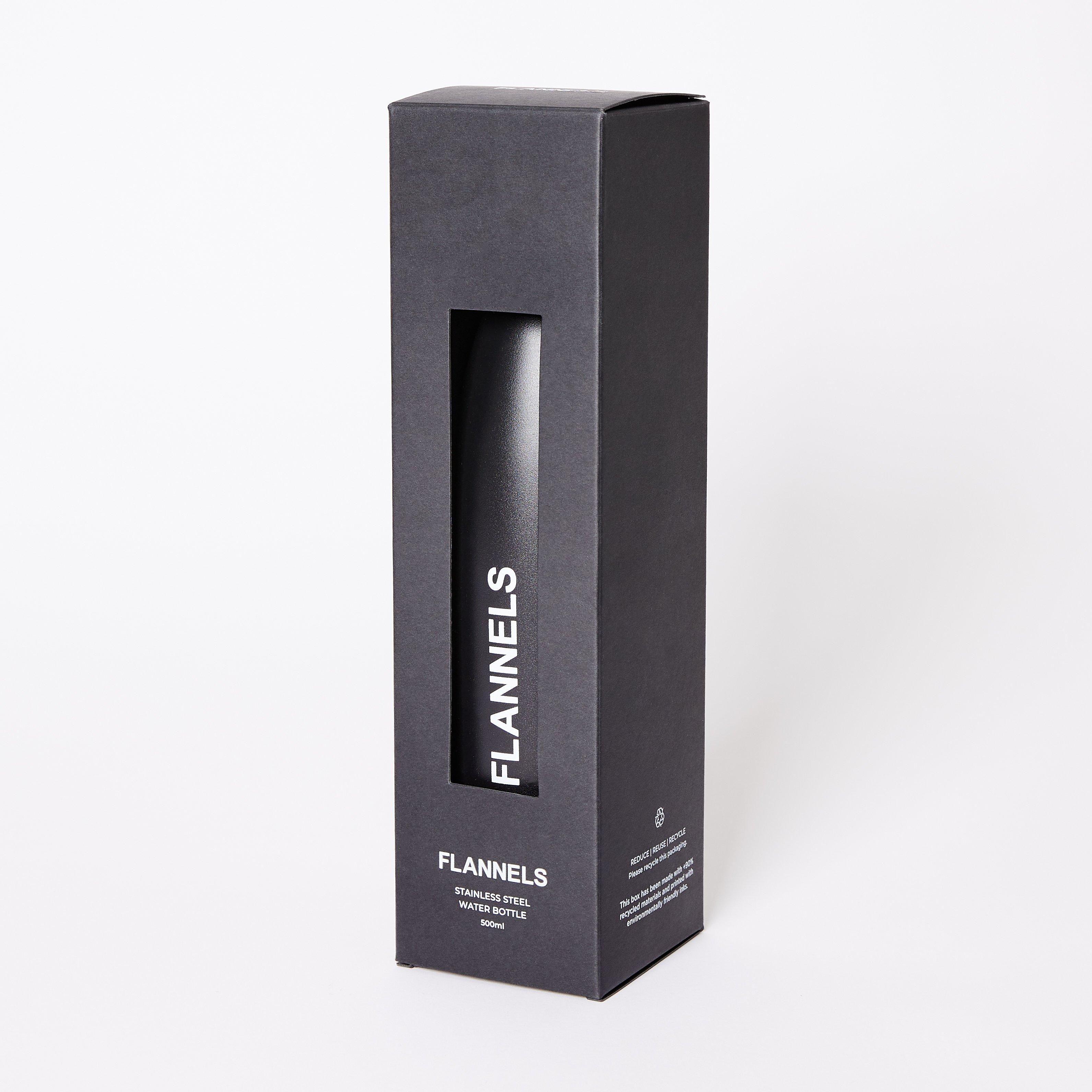 Black - Flannels - Metal Flask Water Bottle - 3