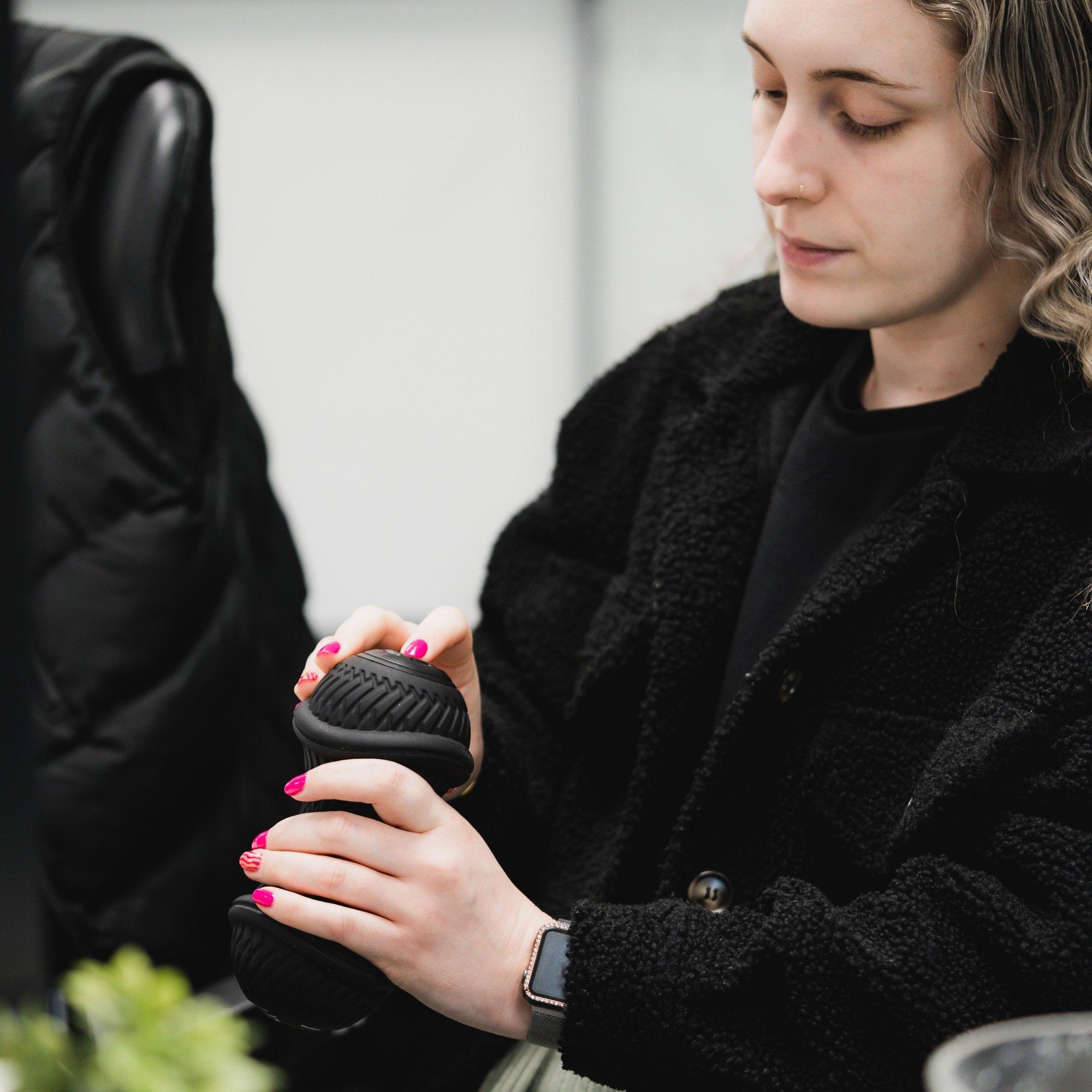 Black - Pulseroll - VYB Duo Vibrating Peanut Roller - 4