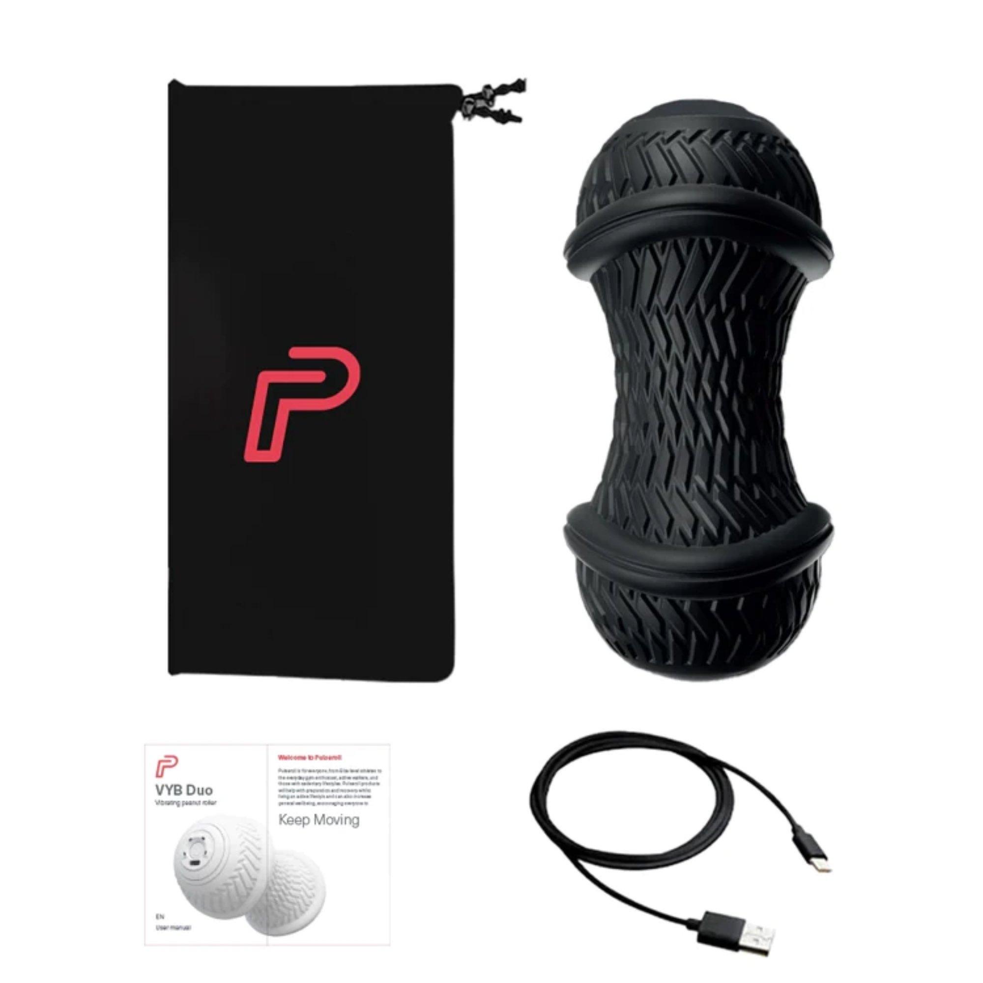 Black - Pulseroll - VYB Duo Vibrating Peanut Roller - 5