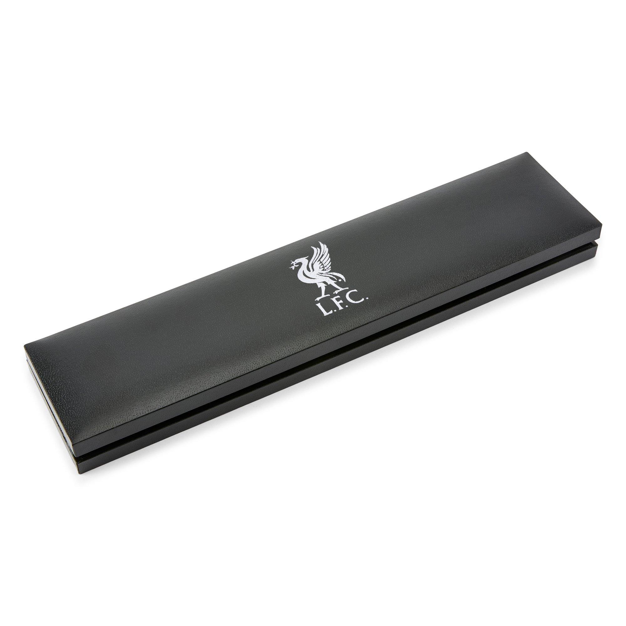 Liverpool FC - Team - Team Officially Licensed Stainless Steel and Leather Black IP Bracelet - 4