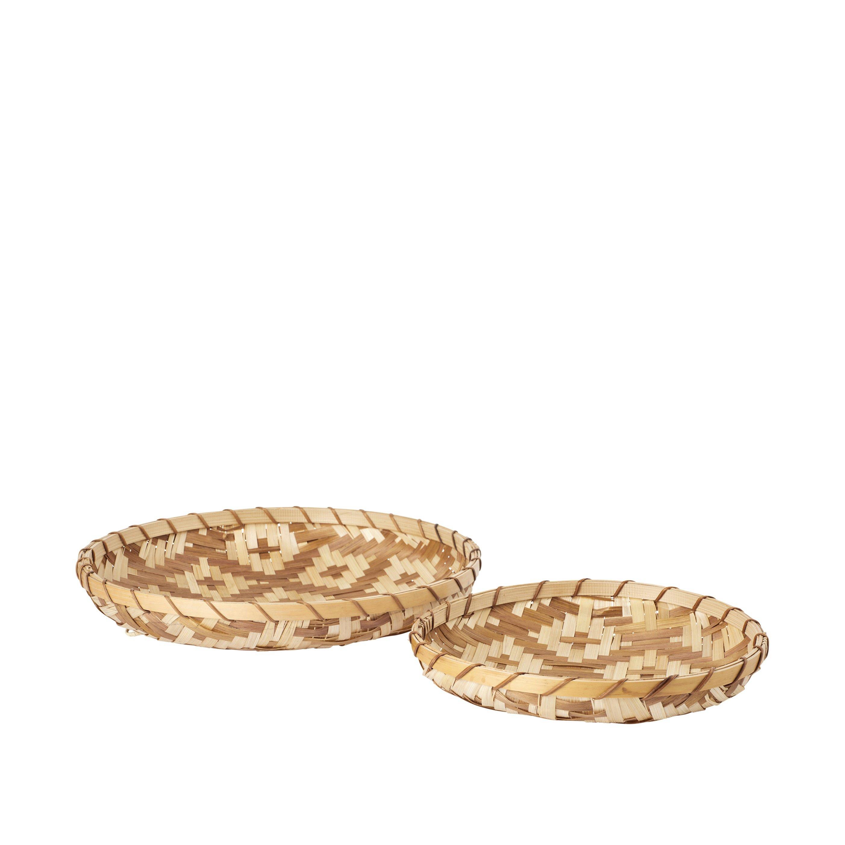 Broste Copenhagen  Pedro Bamboo Baskets Of 2 - Natural/Dark