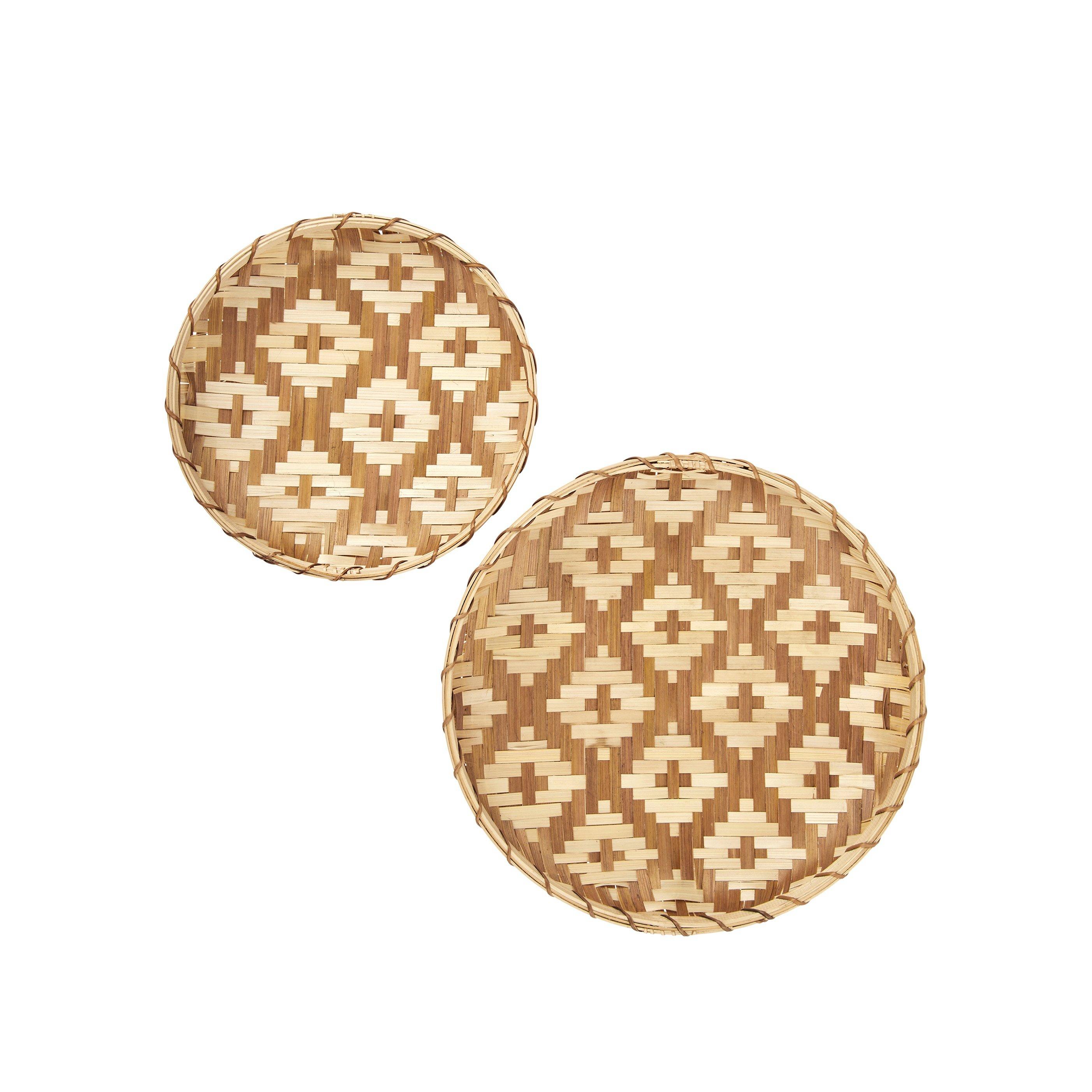 Natural/Dark - Broste Copenhagen - Pedro Bamboo Baskets- Set of 2 - 2