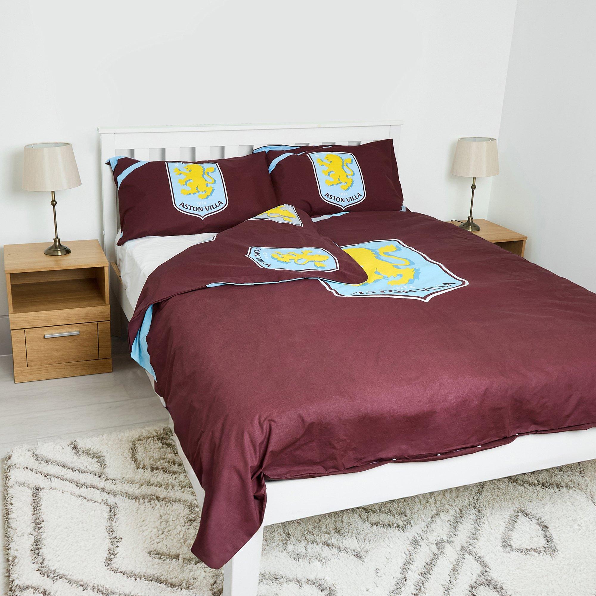 Aston Villa FC - Team - Aston Villa Officially Licensed Double Bedding Set Reversible (1 duvet cover 2 pillowcases) - 2