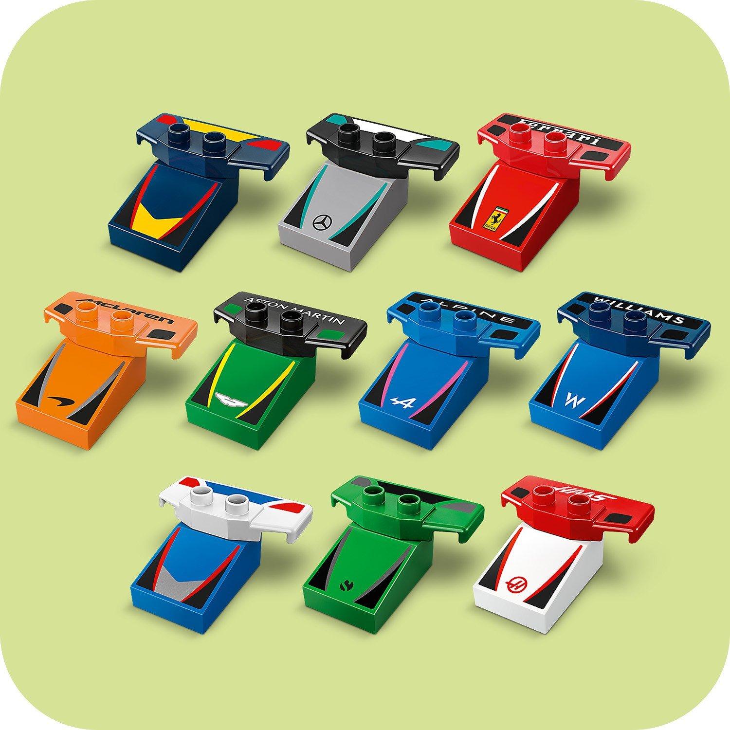DUPLO Town - LEGO - DUPLO 10445 F1 Team Race Cars & Drivers Toy Set - 12