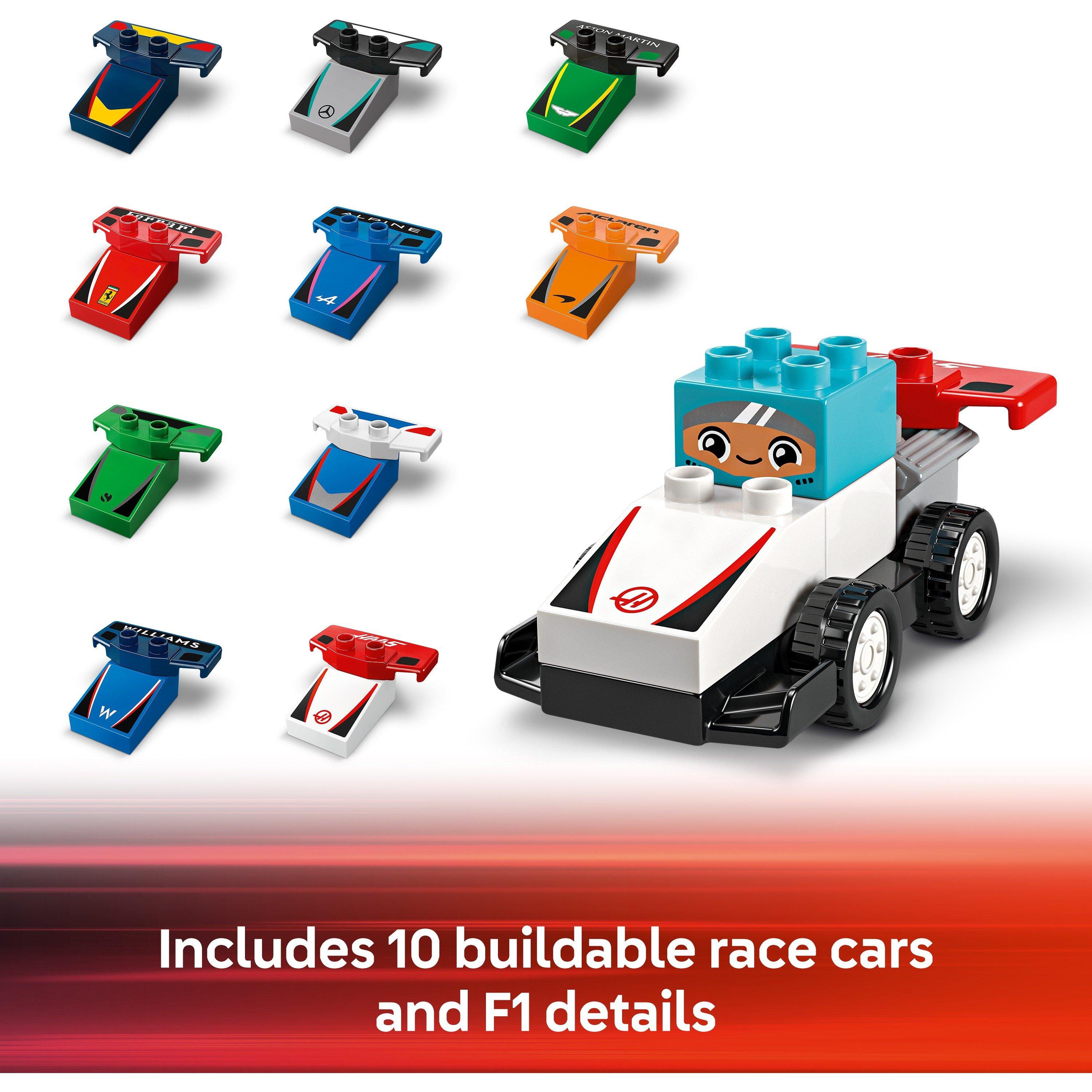 DUPLO Town - LEGO - DUPLO 10445 F1 Team Race Cars & Drivers Toy Set - 5