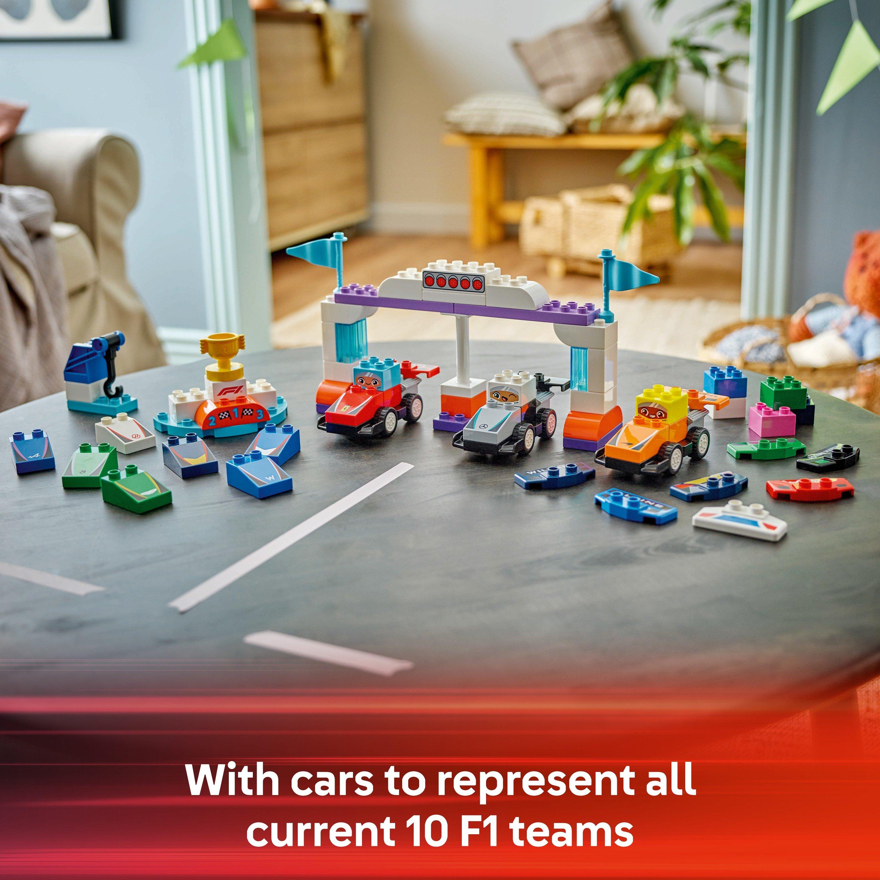 DUPLO Town - LEGO - DUPLO 10445 F1 Team Race Cars & Drivers Toy Set - 6