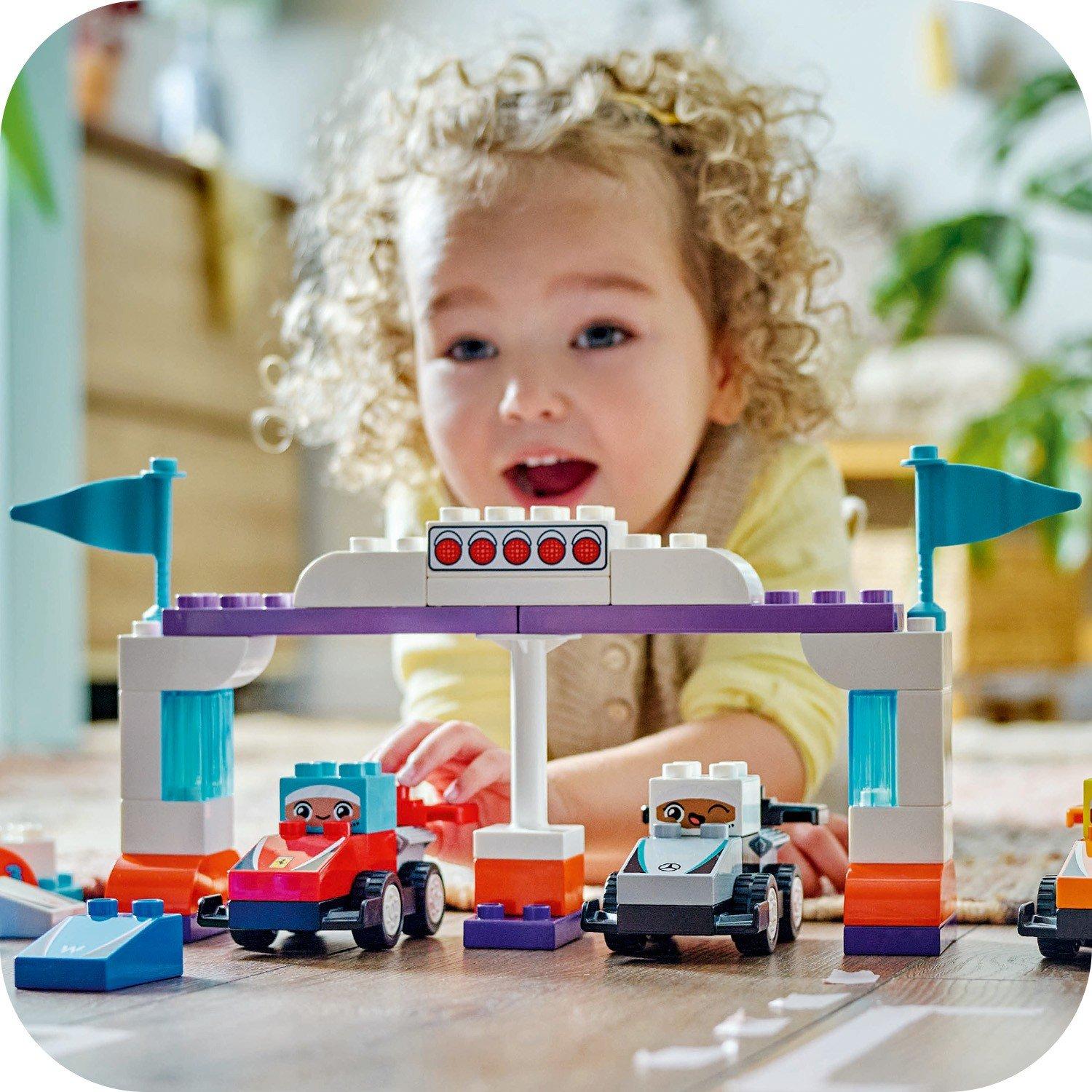 DUPLO Town - LEGO - DUPLO 10445 F1 Team Race Cars & Drivers Toy Set - 10