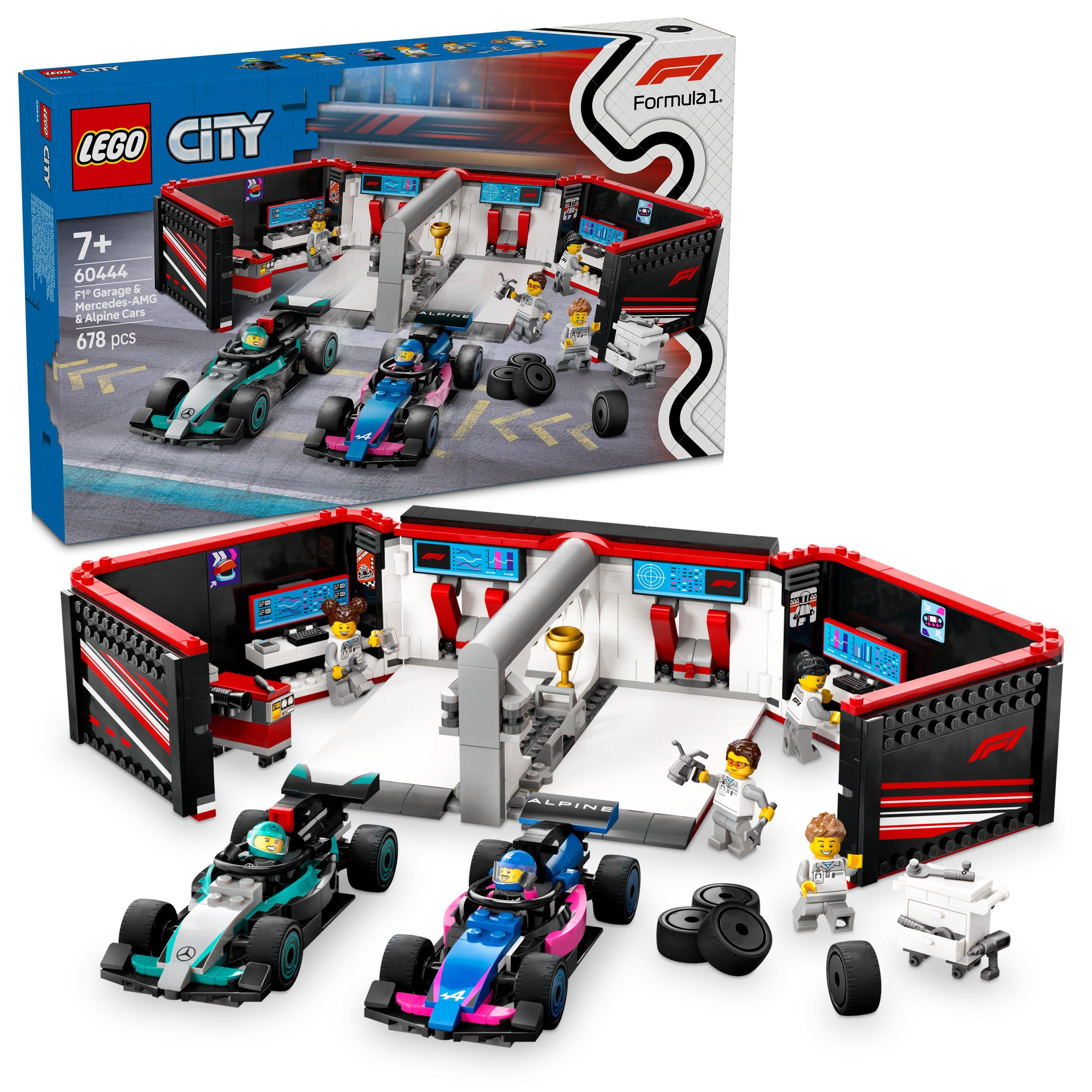 LEGO City 60444 F1 Garage & Mercedes-AMG & Alpine Cars | Sports World