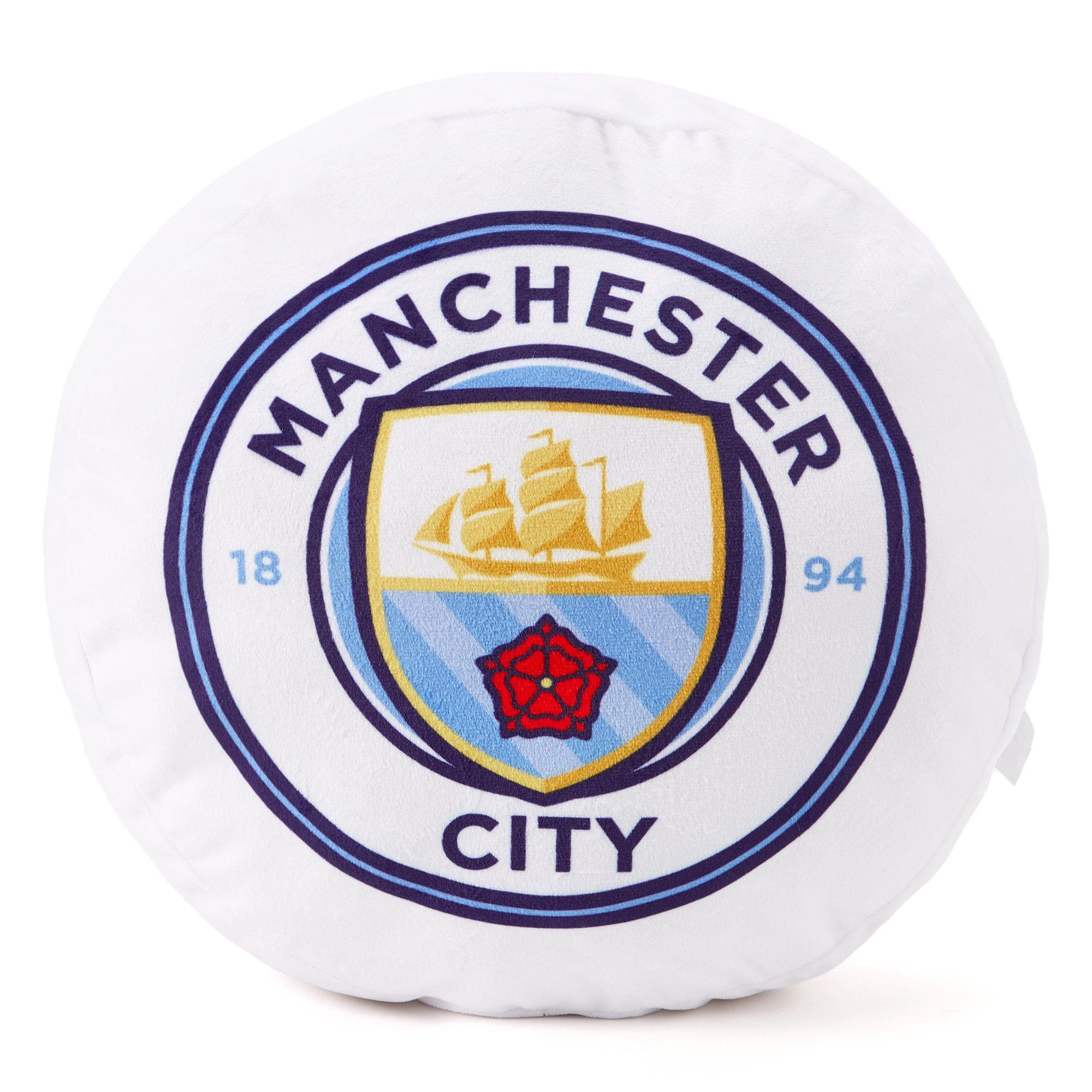Team  Kids Football Officially Licensed Crest Filled Plush Cushion - Man City Fc