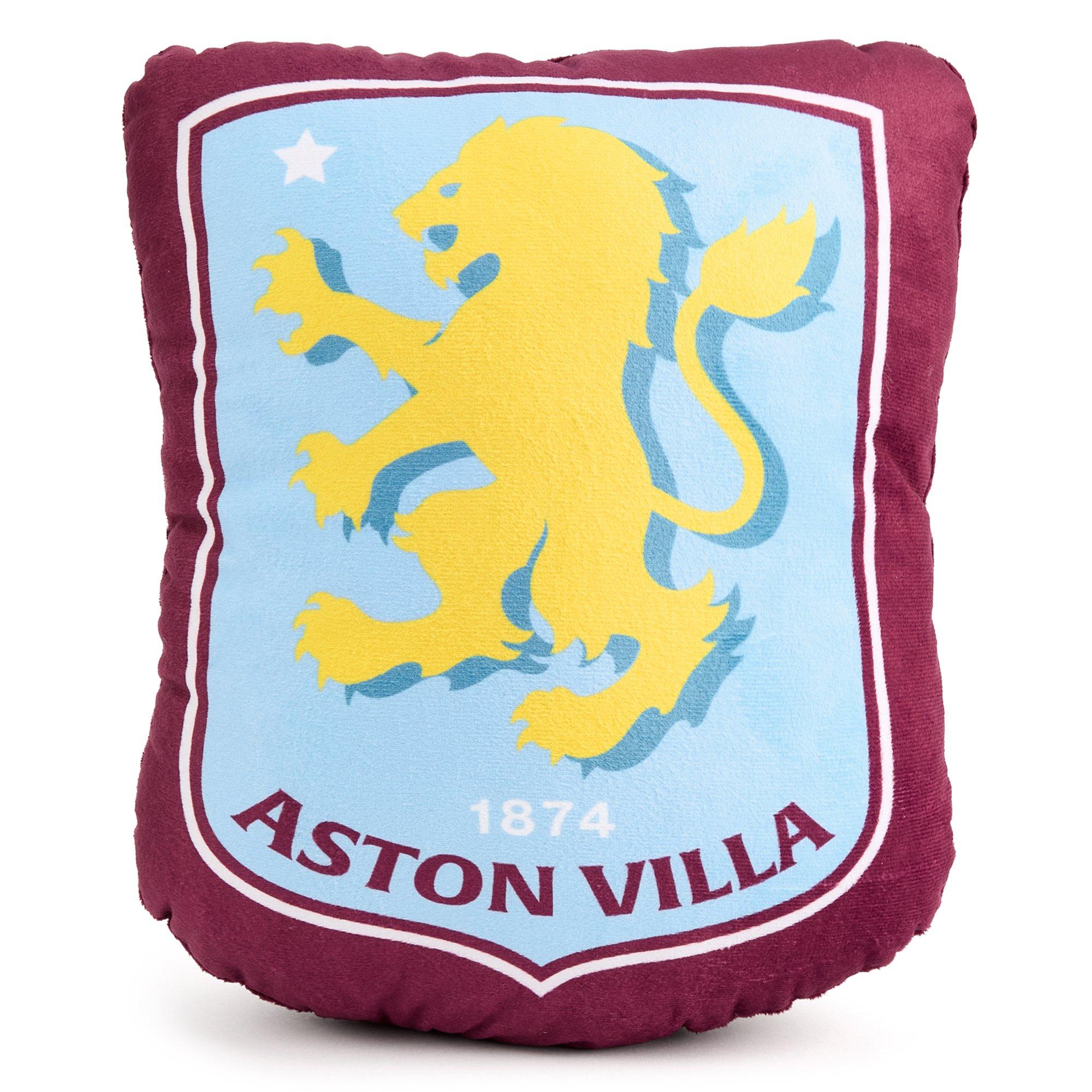 Team  Kids Football Officially Licensed Crest Filled Plush Cushion - Aston Villa Fc