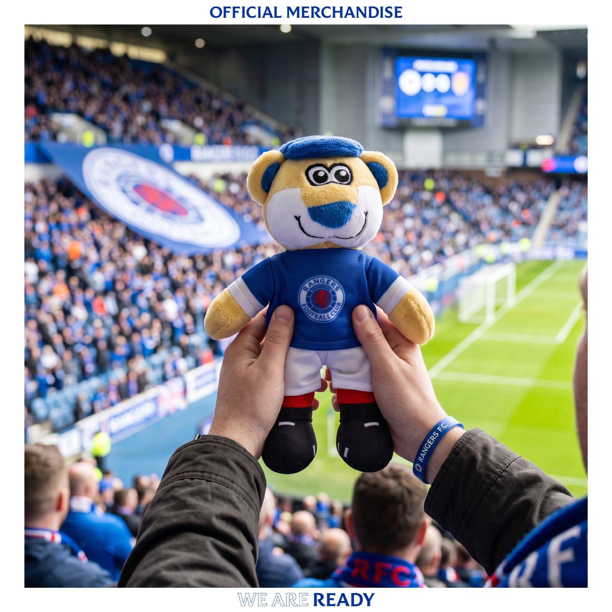 Rangers FC - Team - Rangers Officially Licensed Mascot Broxi Bear Soft Toy - 20 cm - 2