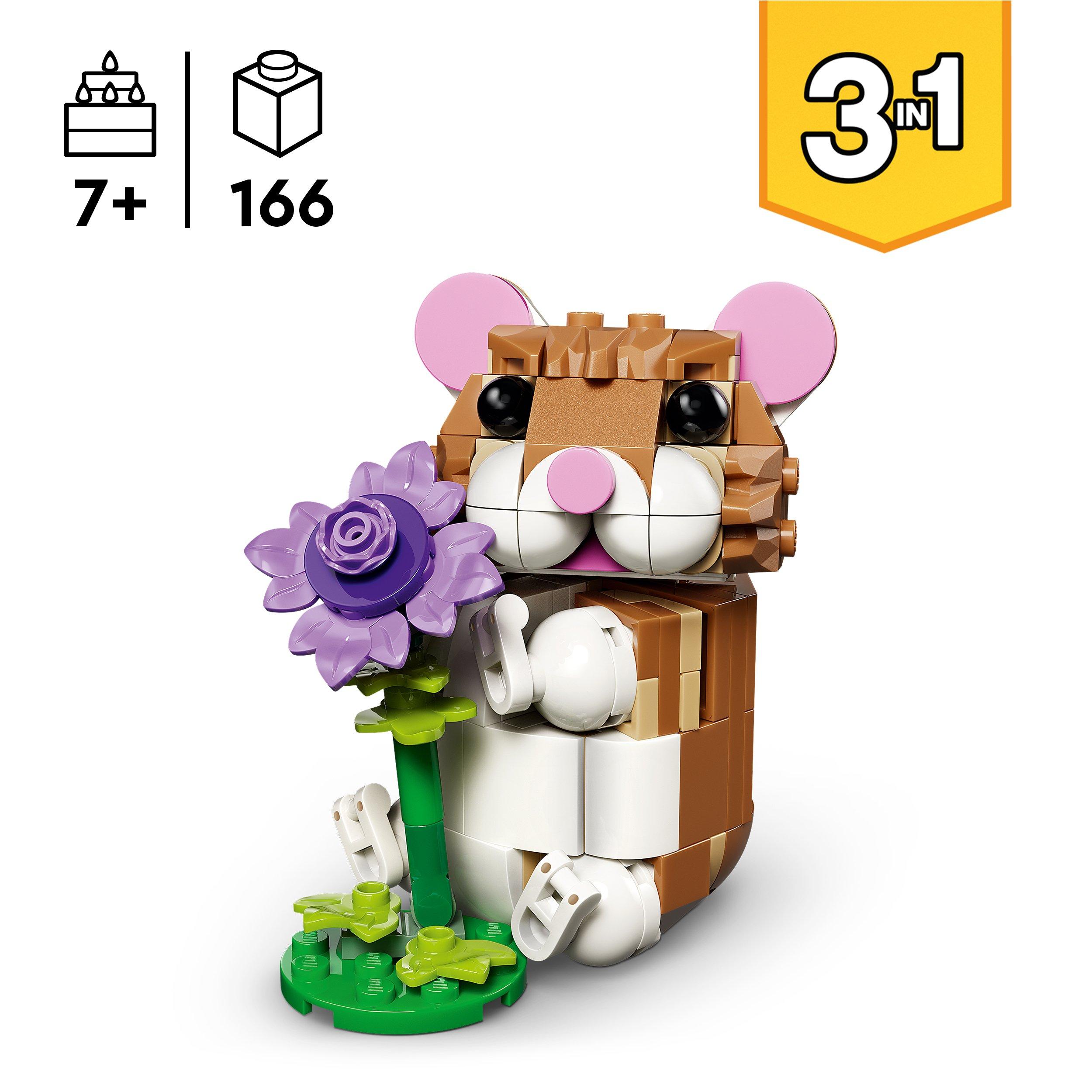 Hamster - LEGO - Creator 3in1 Cute Hamster with a Flower Toy 31376 - 4