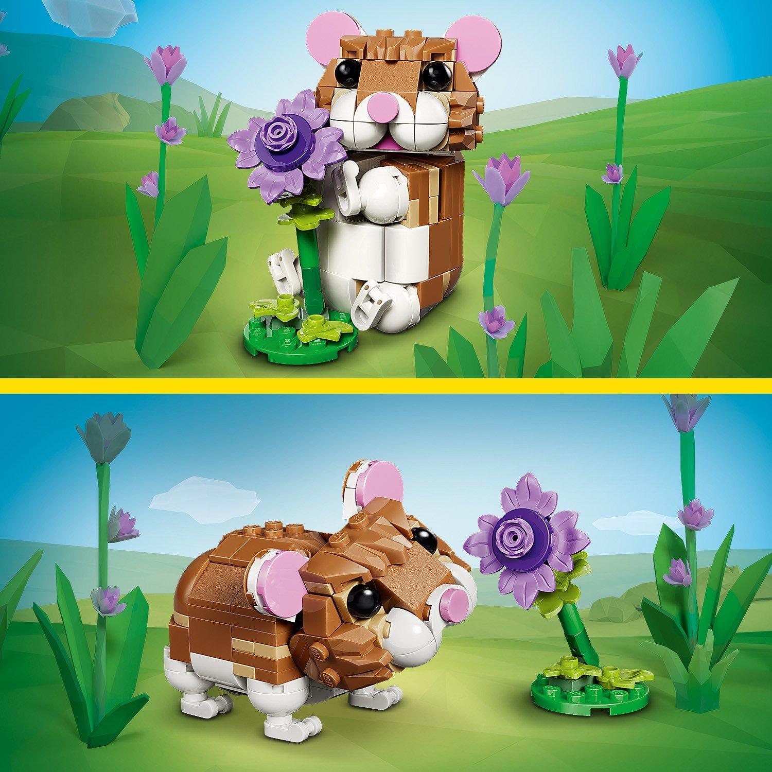 Hamster - LEGO - Creator 3in1 Cute Hamster with a Flower Toy 31376 - 10