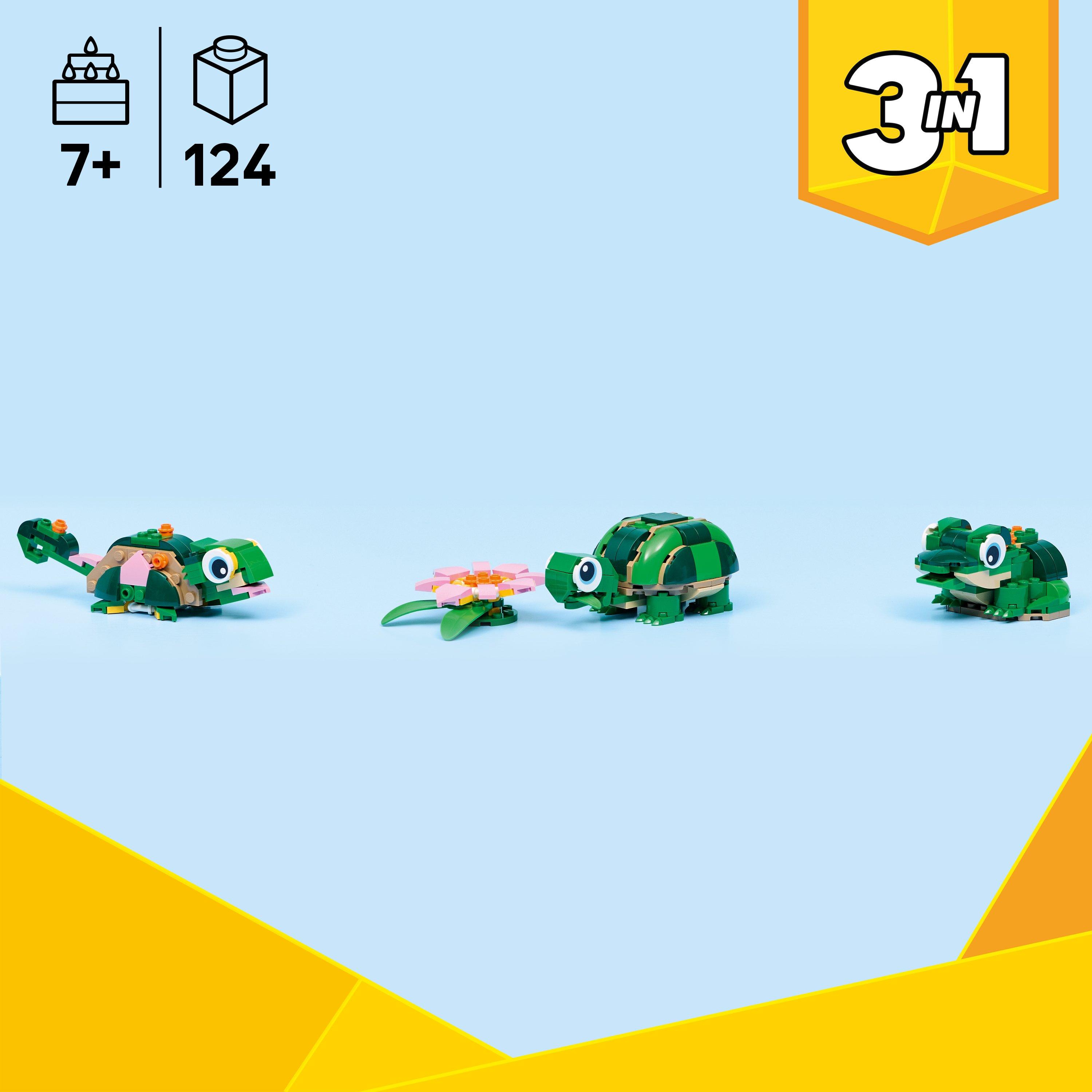 Turtle - LEGO - Creator 3in1 Turtle with a Water Lily Flower Toy 31377 - 2
