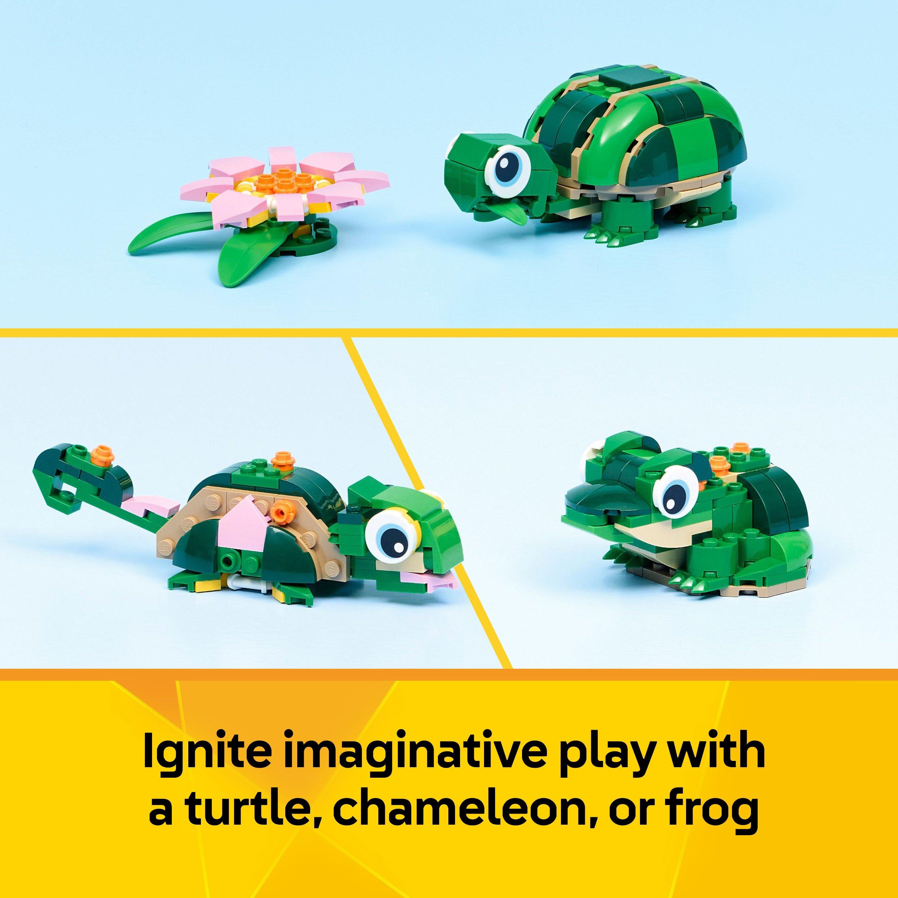 Turtle - LEGO - Creator 3in1 Turtle with a Water Lily Flower Toy 31377 - 4