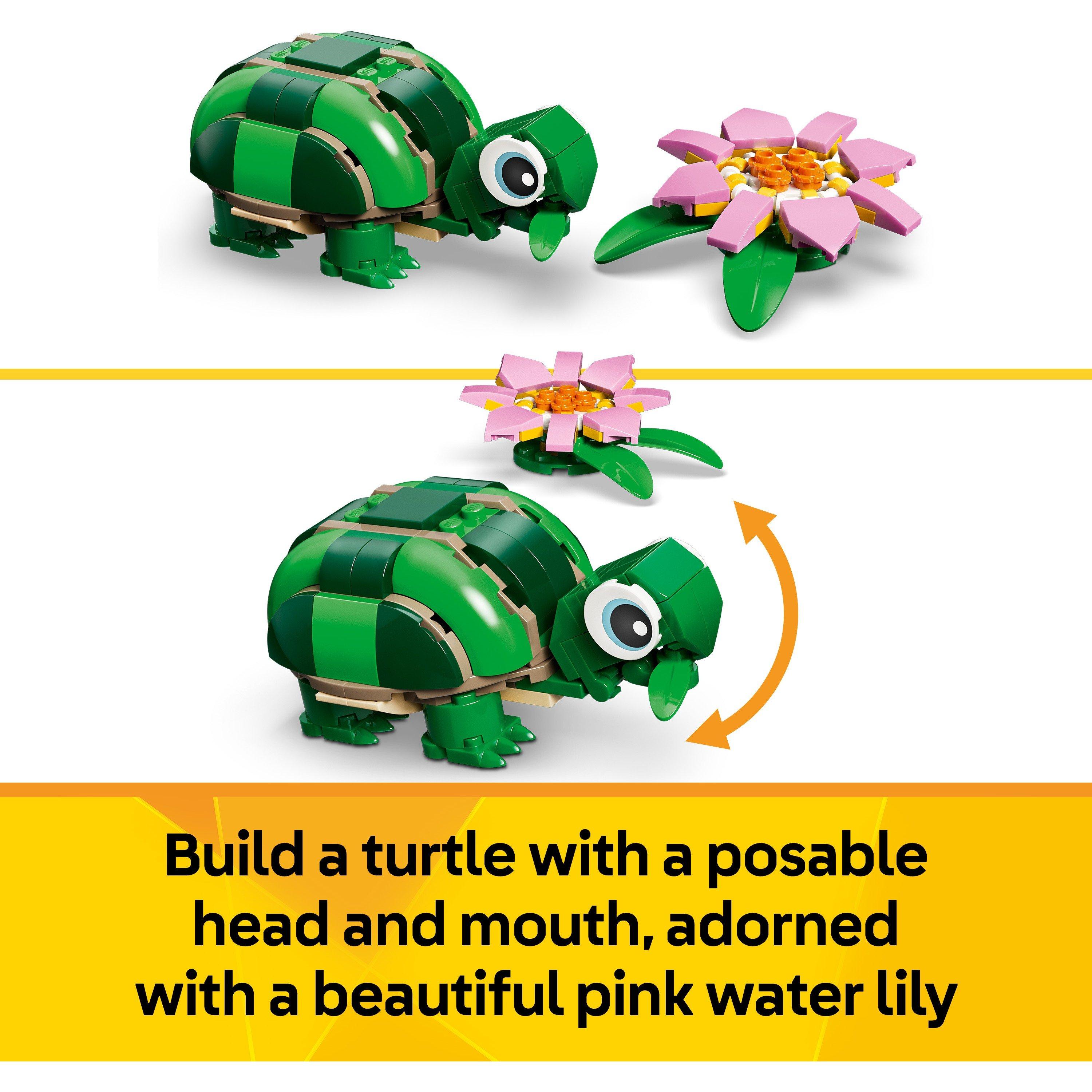 Turtle - LEGO - Creator 3in1 Turtle with a Water Lily Flower Toy 31377 - 5