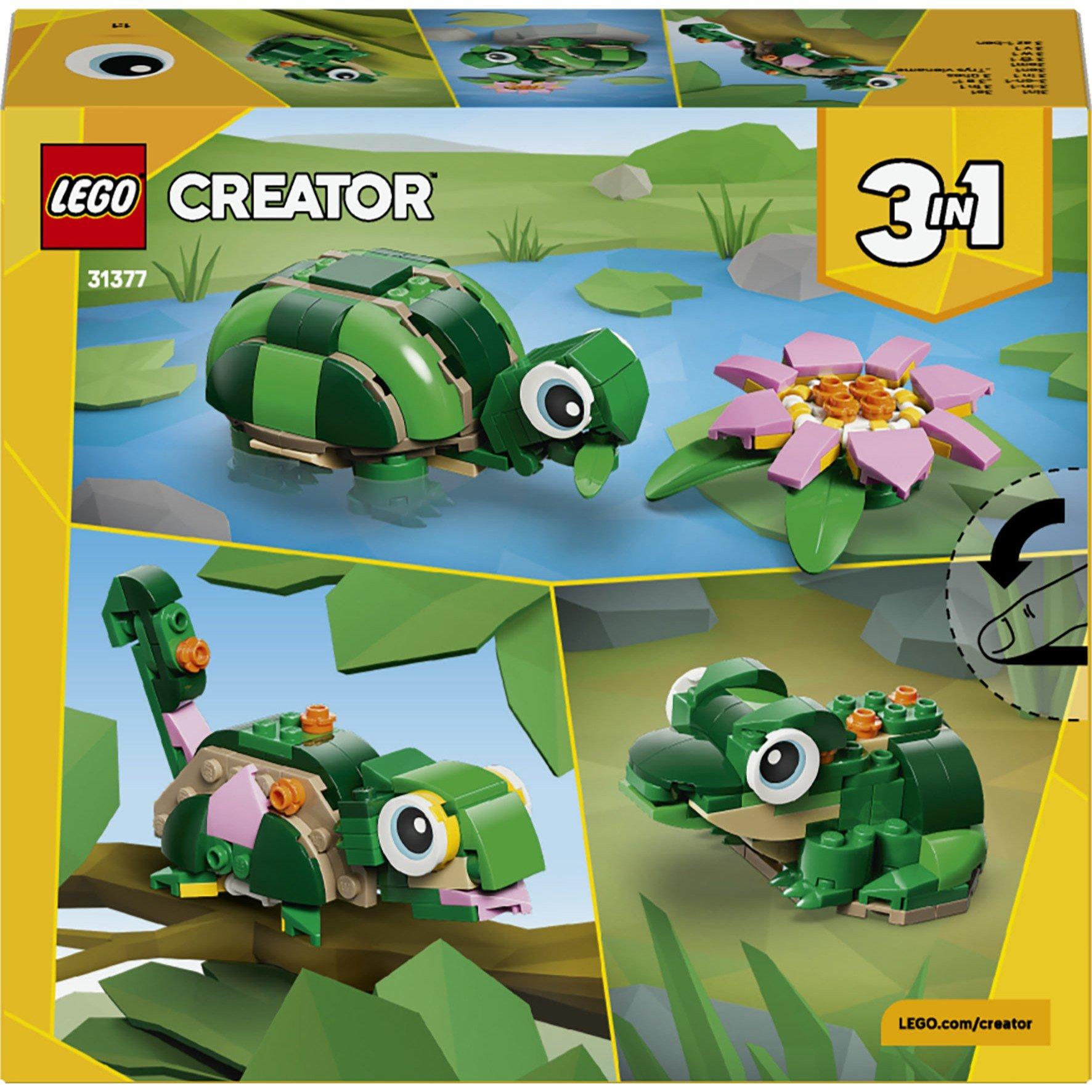 Turtle - LEGO - Creator 3in1 Turtle with a Water Lily Flower Toy 31377 - 9