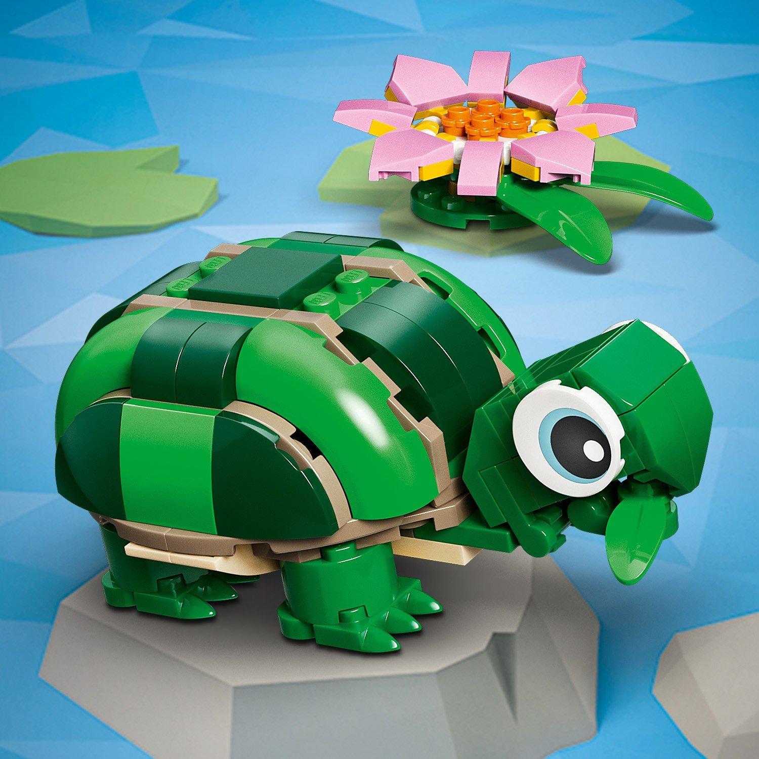 Turtle - LEGO - Creator 3in1 Turtle with a Water Lily Flower Toy 31377 - 10