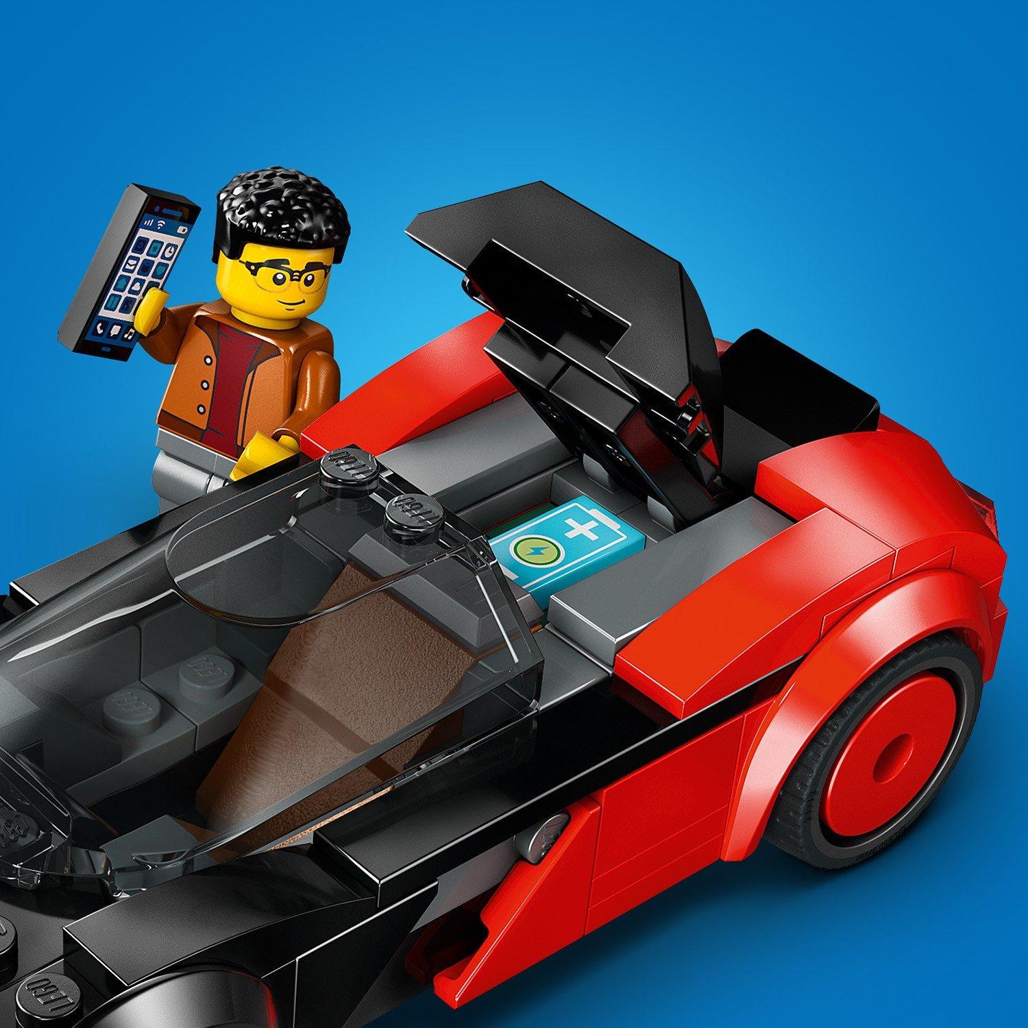 EV Supercar - LEGO - City EV Supercar Toy - Car Model with Minifigure 60486 - 11