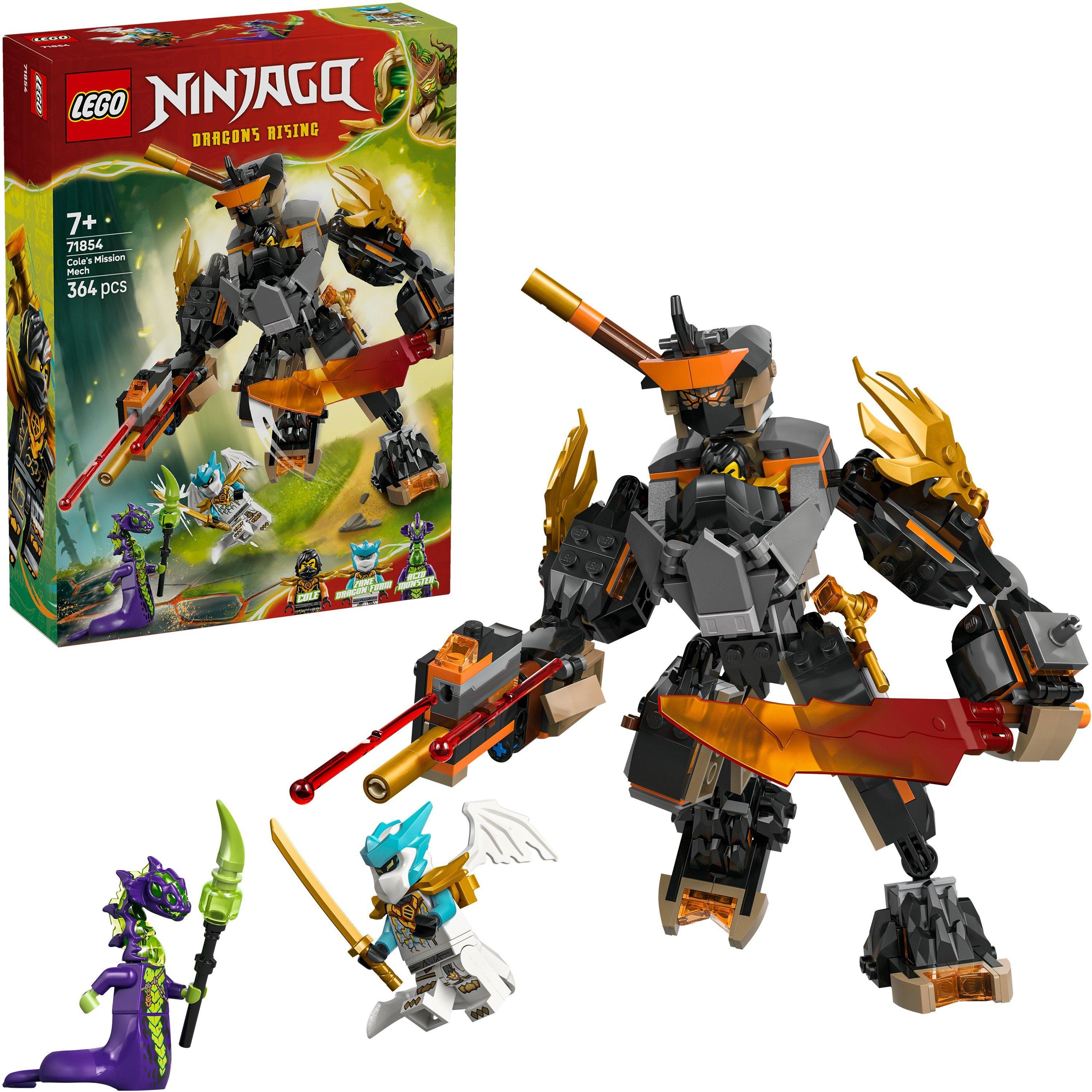 LEGO NINJAGO Cole's Mission Mech & Dragon Zane Toy 71854 | Sports