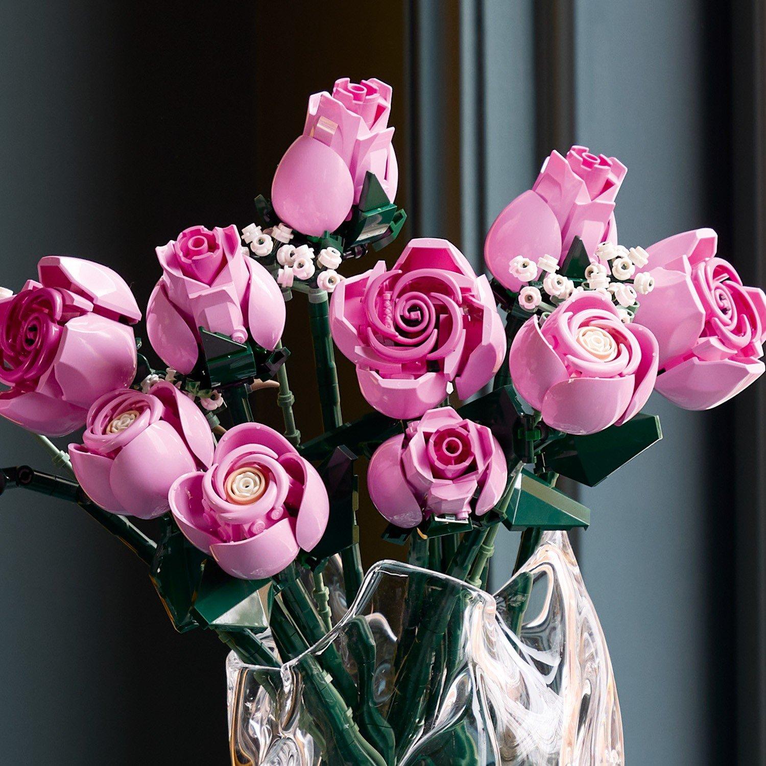Pink Roses - LEGO - Botanicals Bouquet of Pink Roses Faux Flowers Set 10374 - 11