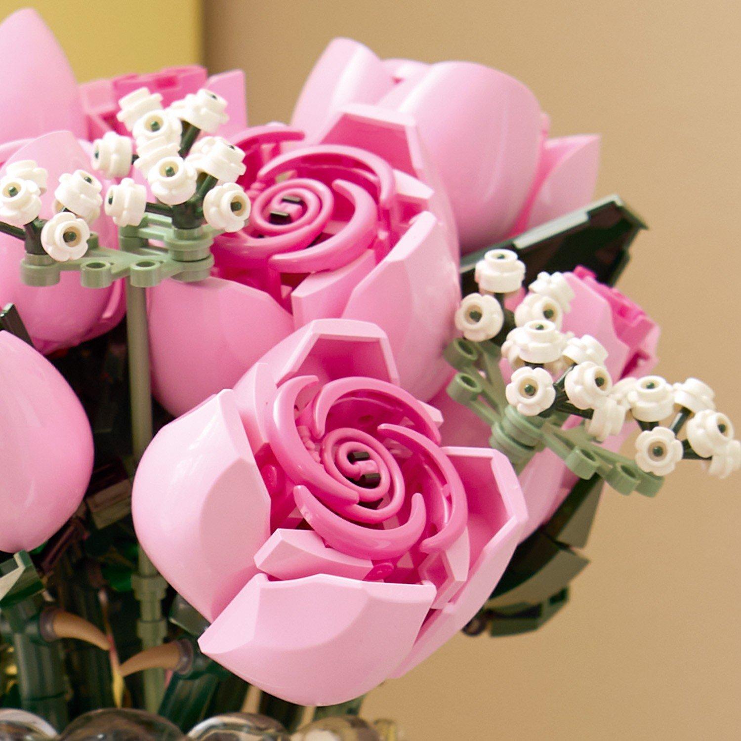 Pink Roses - LEGO - Botanicals Bouquet of Pink Roses Faux Flowers Set 10374 - 12