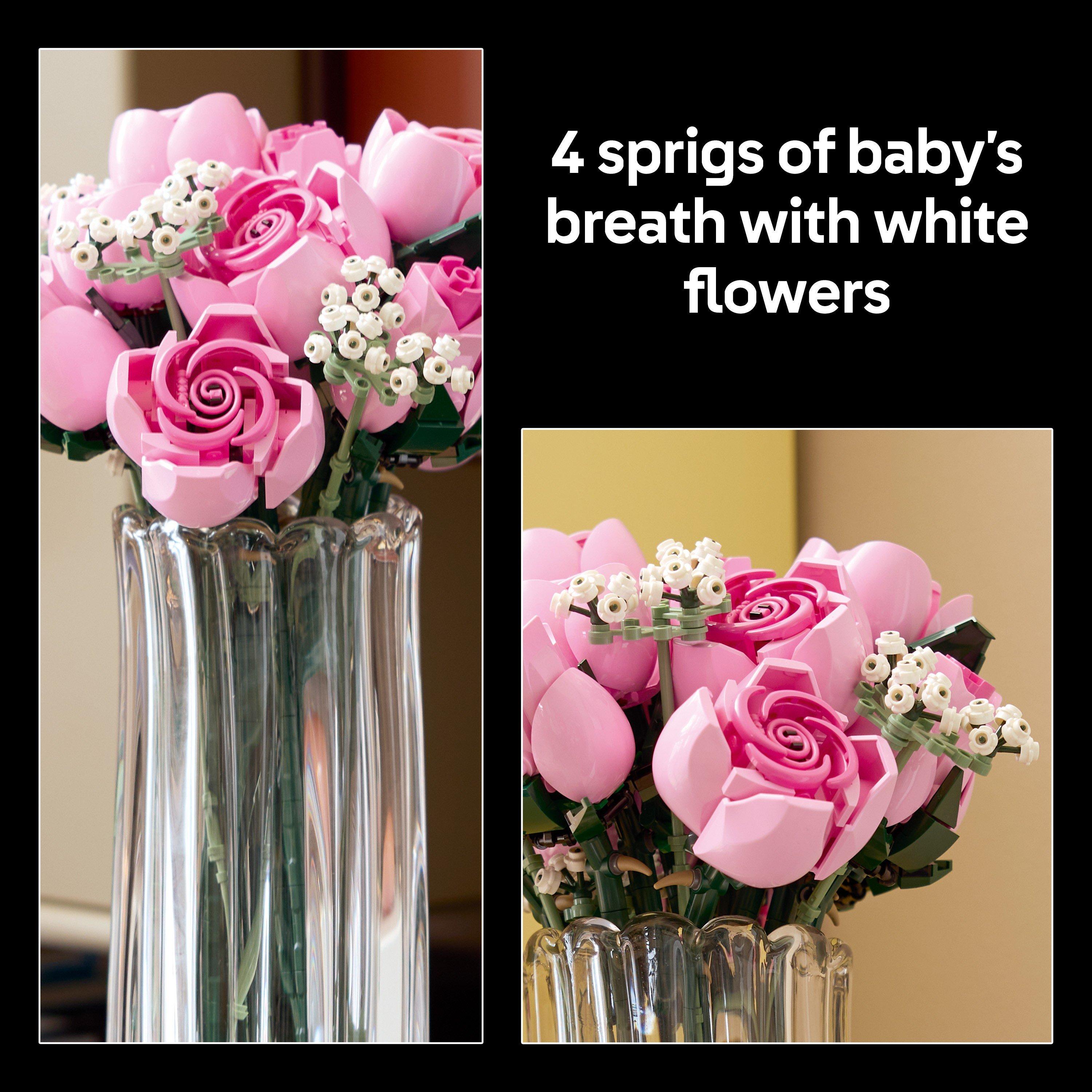 Pink Roses - LEGO - Botanicals Bouquet of Pink Roses Faux Flowers Set 10374 - 5