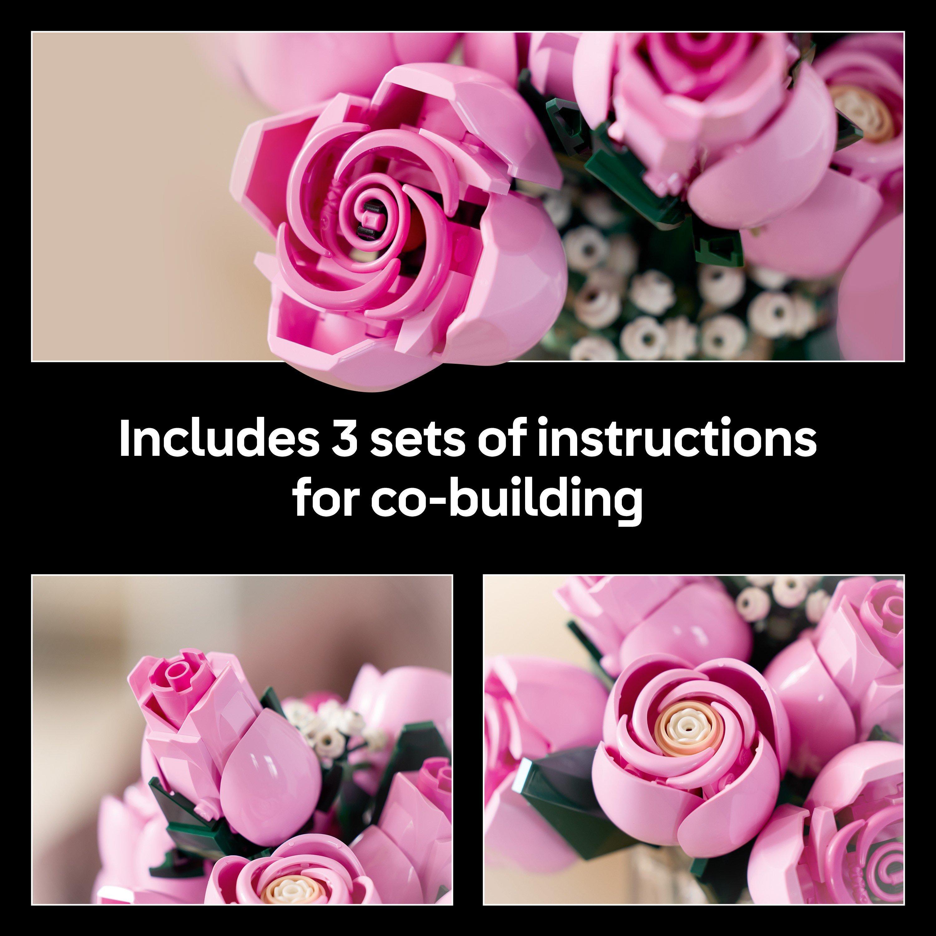Pink Roses - LEGO - Botanicals Bouquet of Pink Roses Faux Flowers Set 10374 - 6