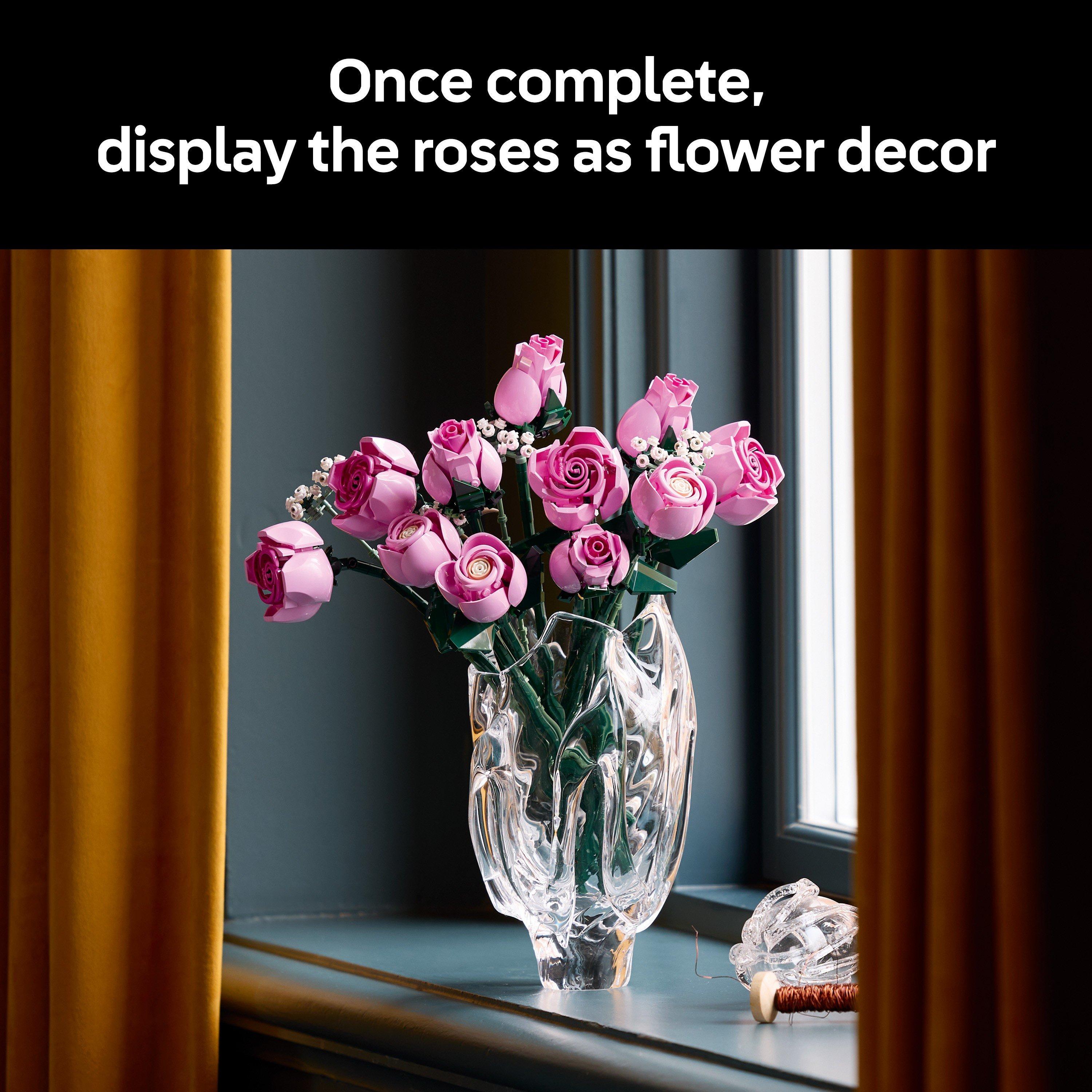 Pink Roses - LEGO - Botanicals Bouquet of Pink Roses Faux Flowers Set 10374 - 8