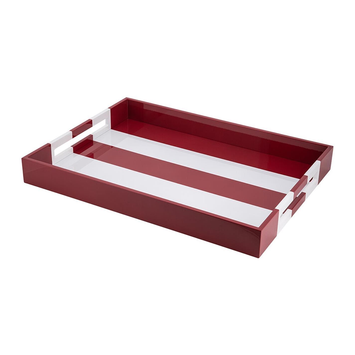 White - Addison Ross - AddisonRoss Striped Lacquered Tray - 1